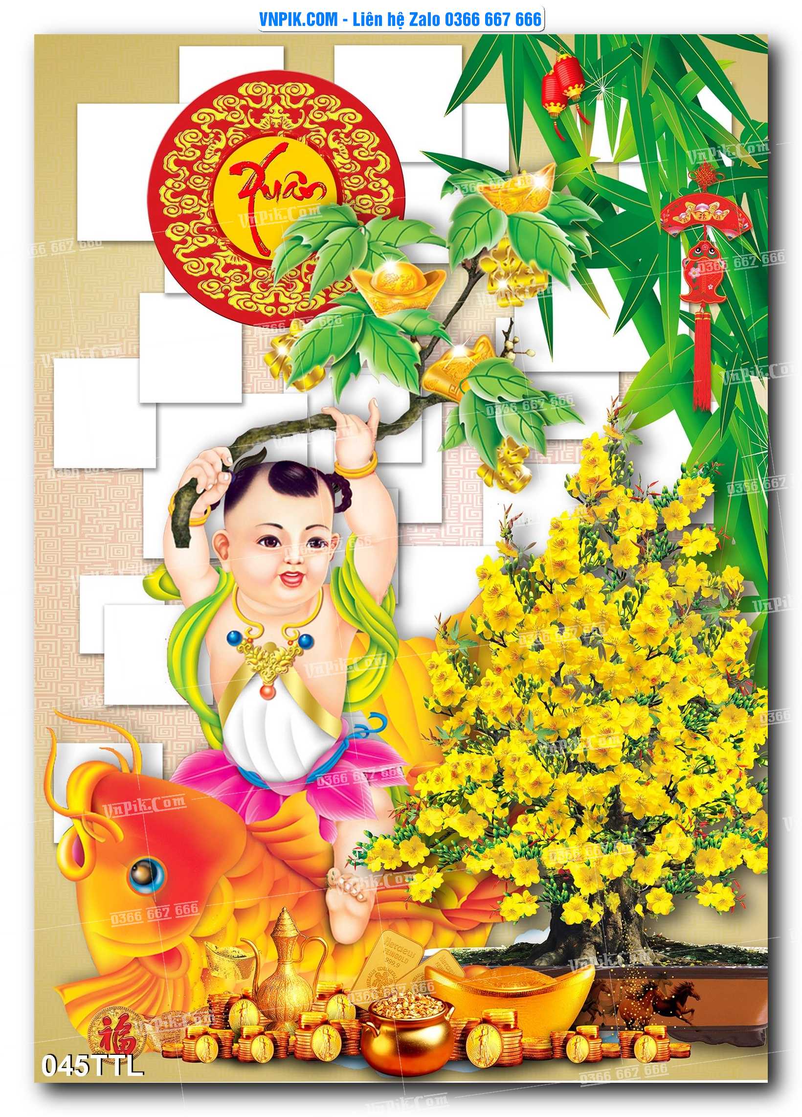 File PSD Vector Tranh Tài Lộc Mẫu Số 045TTL