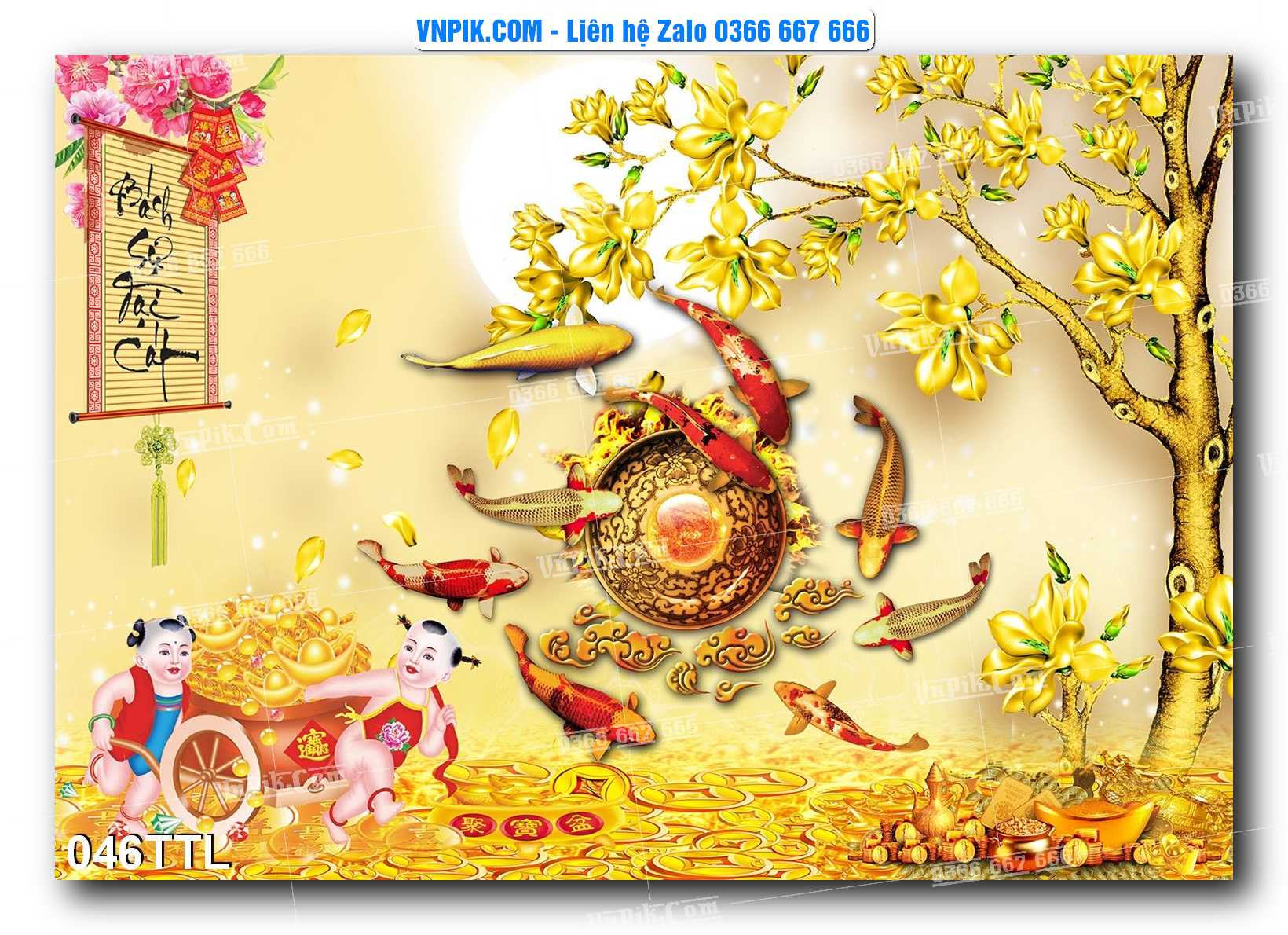 File PSD Vector Tranh Tài Lộc Mẫu Số 046TTL