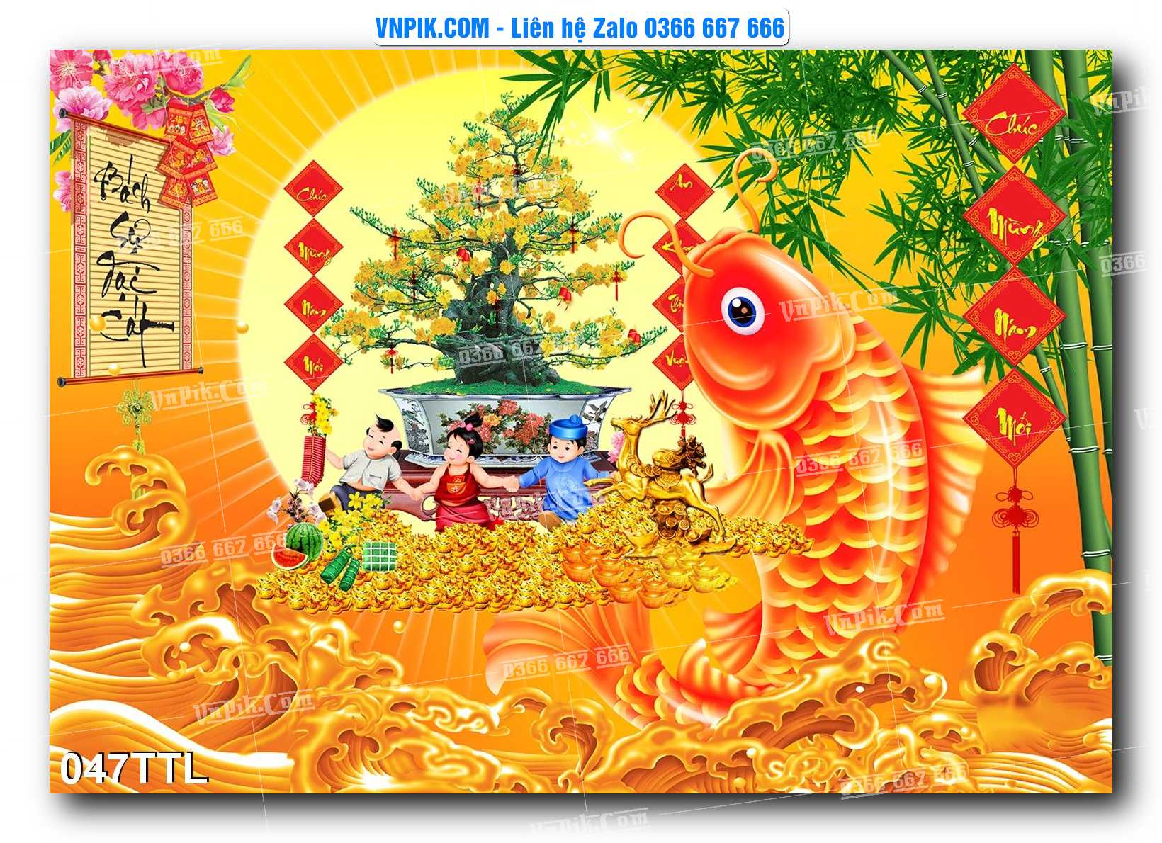 File PSD Vector Tranh Tài Lộc Mẫu Số 047TTL