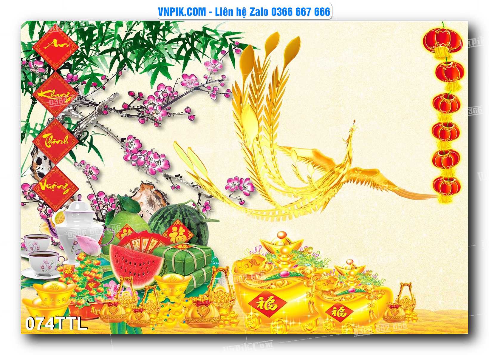 File PSD Vector Tranh Tài Lộc Mẫu Số 074TTL
