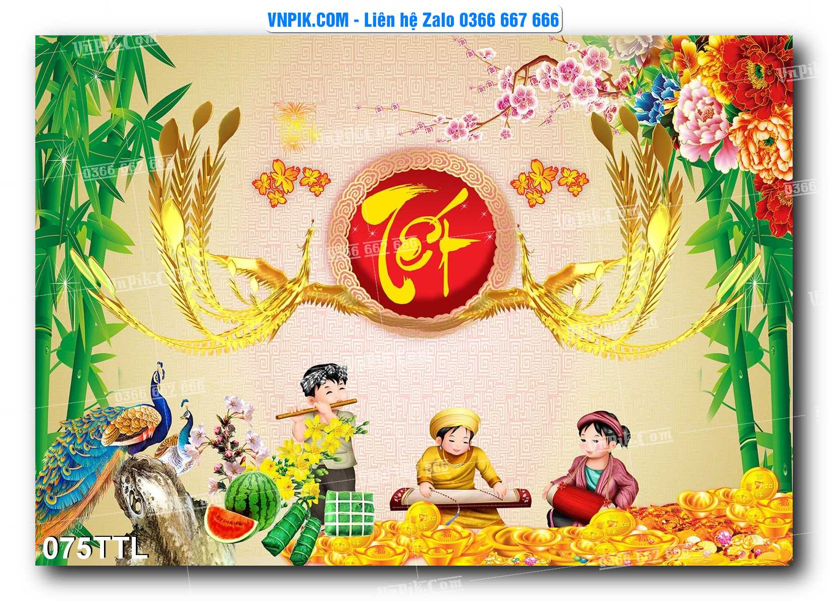 File PSD Vector Tranh Tài Lộc Mẫu Số 075TTL