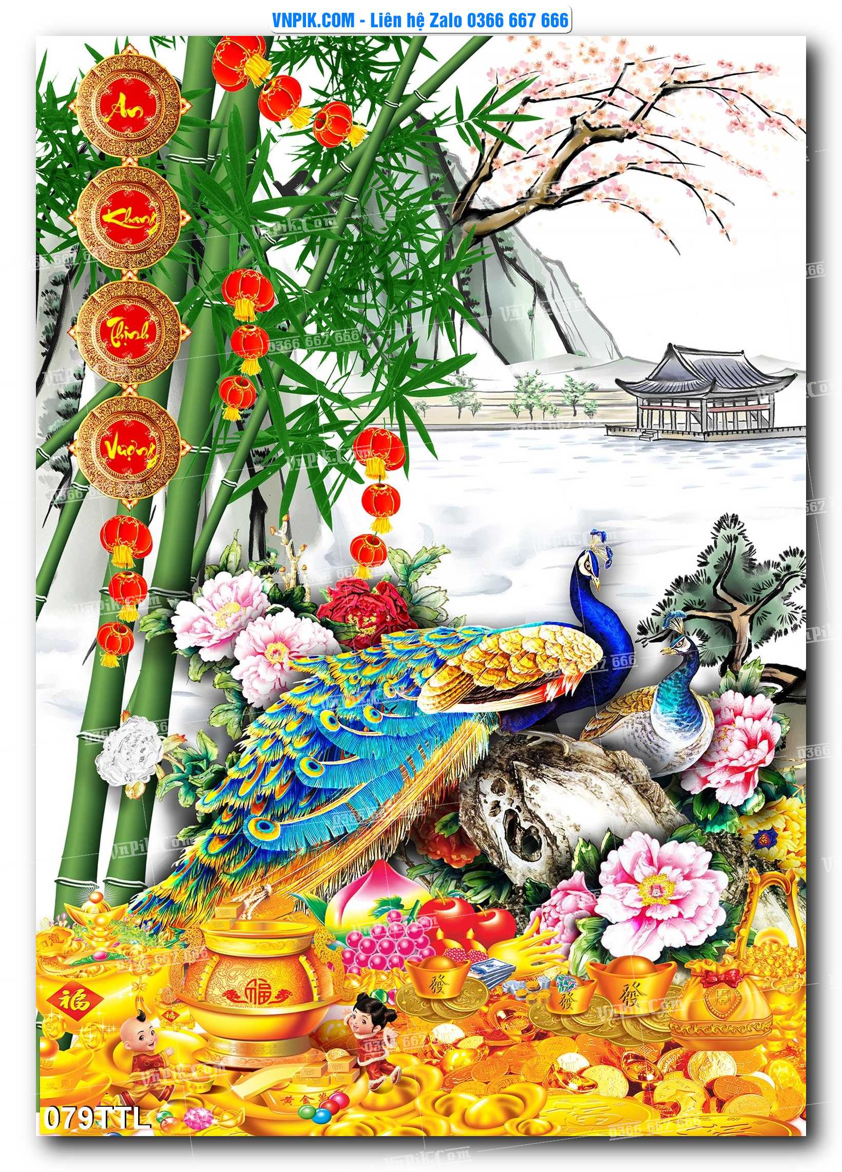 File PSD Vector Tranh Tài Lộc Mẫu Số 079TTL