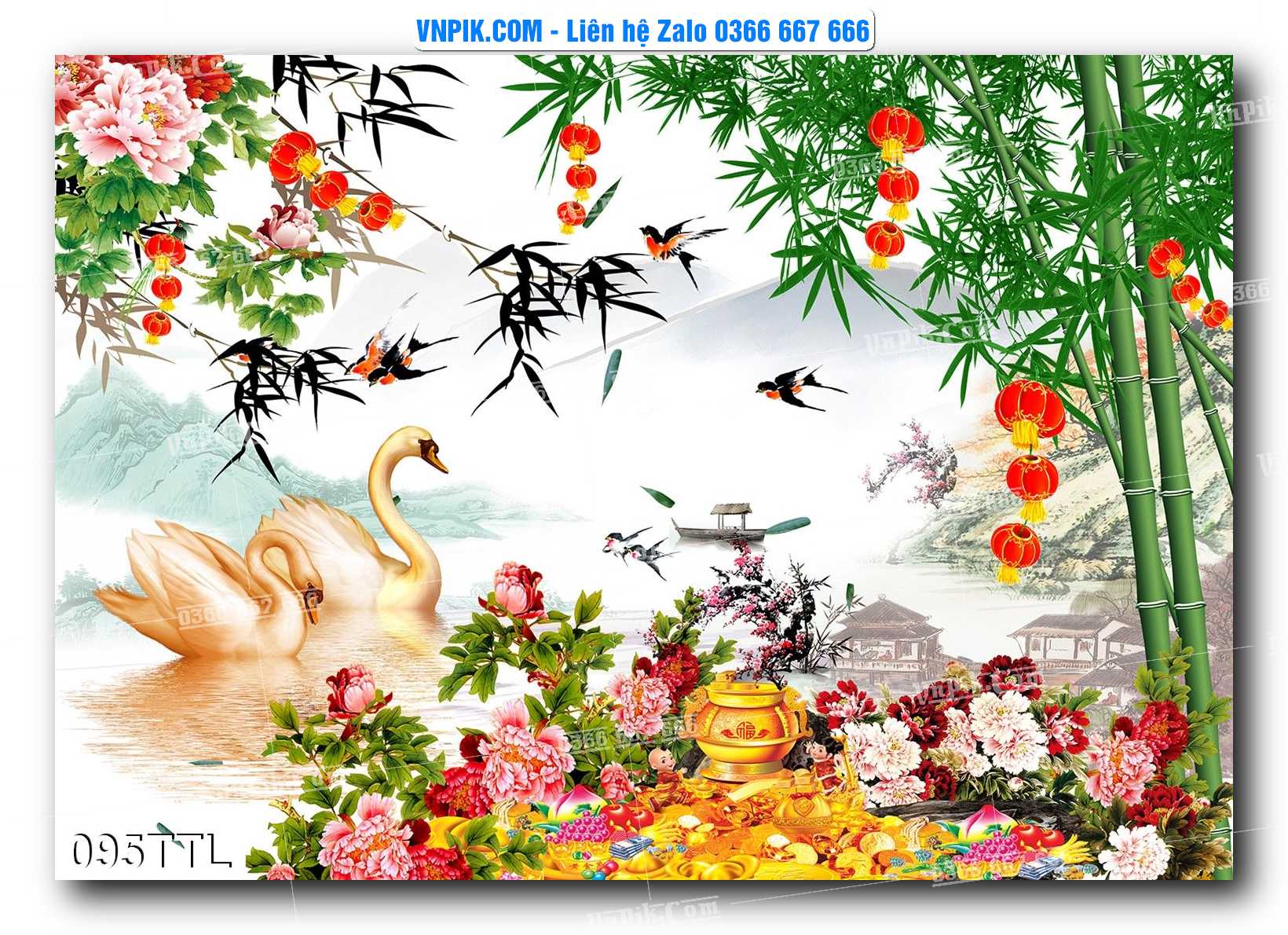 File PSD Vector Tranh Tài Lộc Mẫu Số 095TTL