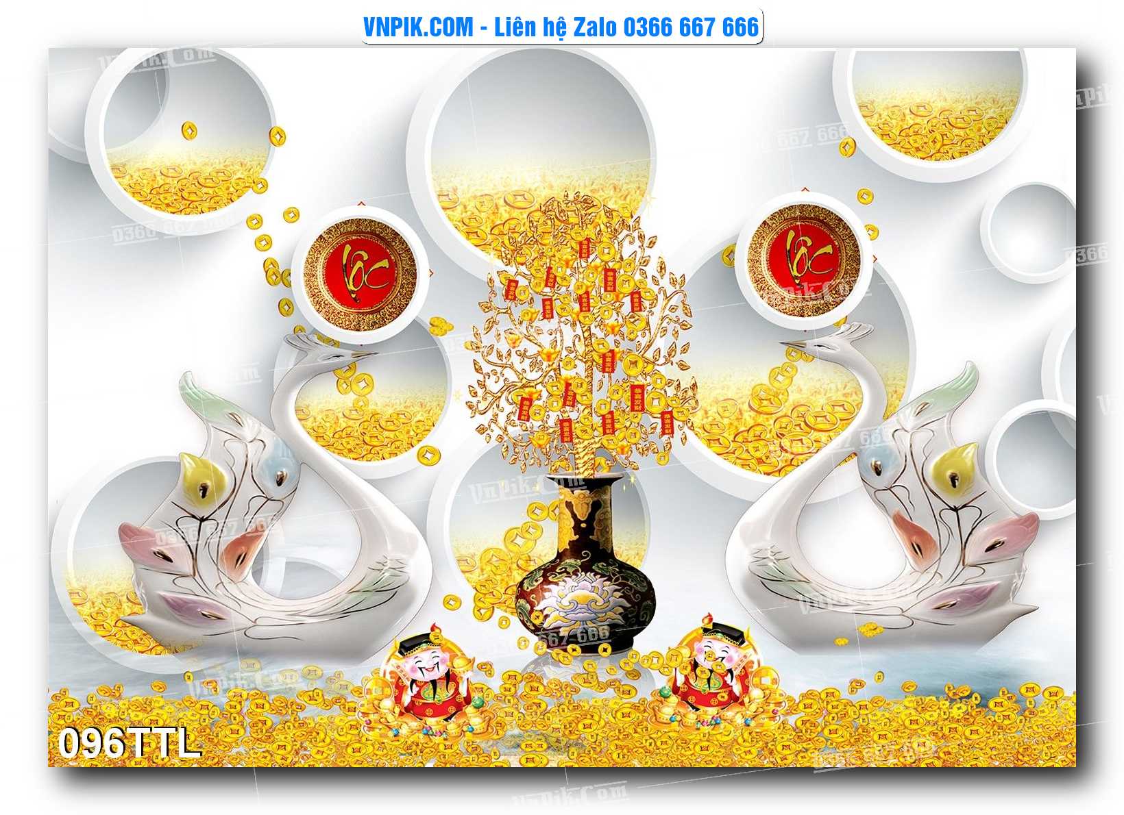File PSD Vector Tranh Tài Lộc Mẫu Số 096TTL
