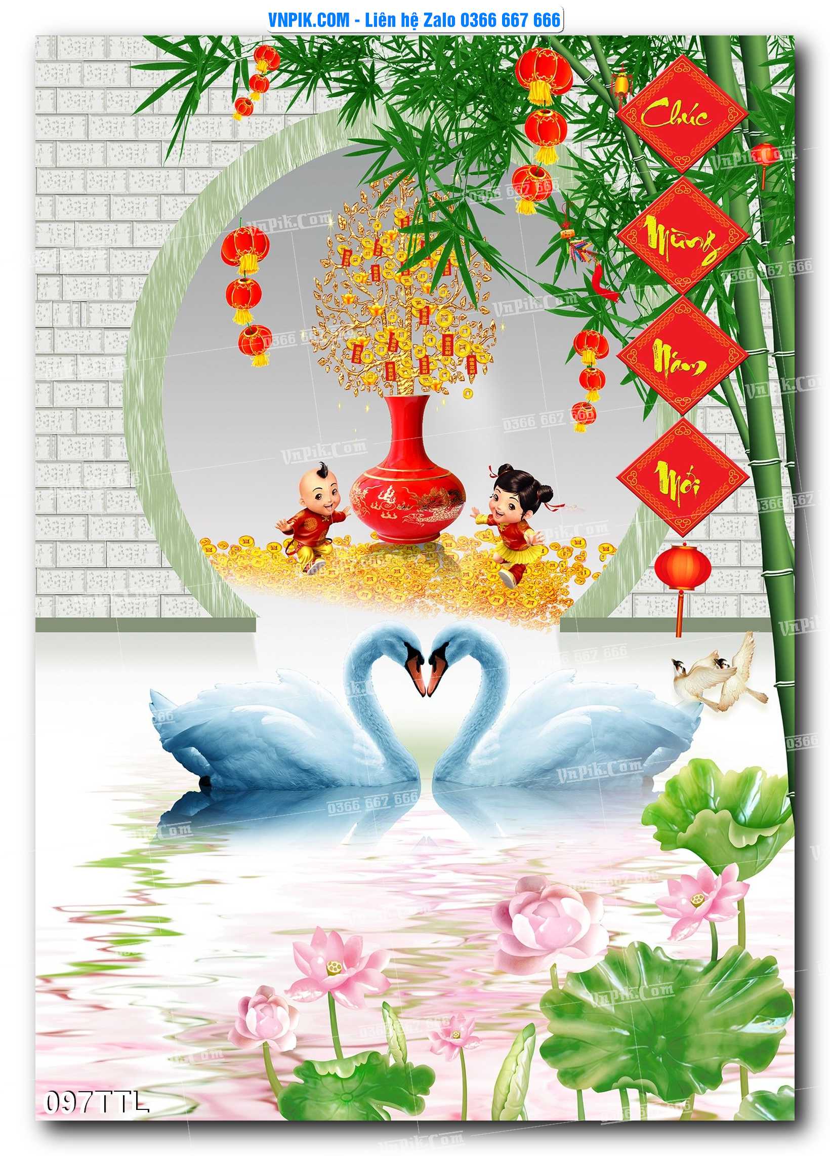 File PSD Vector Tranh Tài Lộc Mẫu Số 097TTL