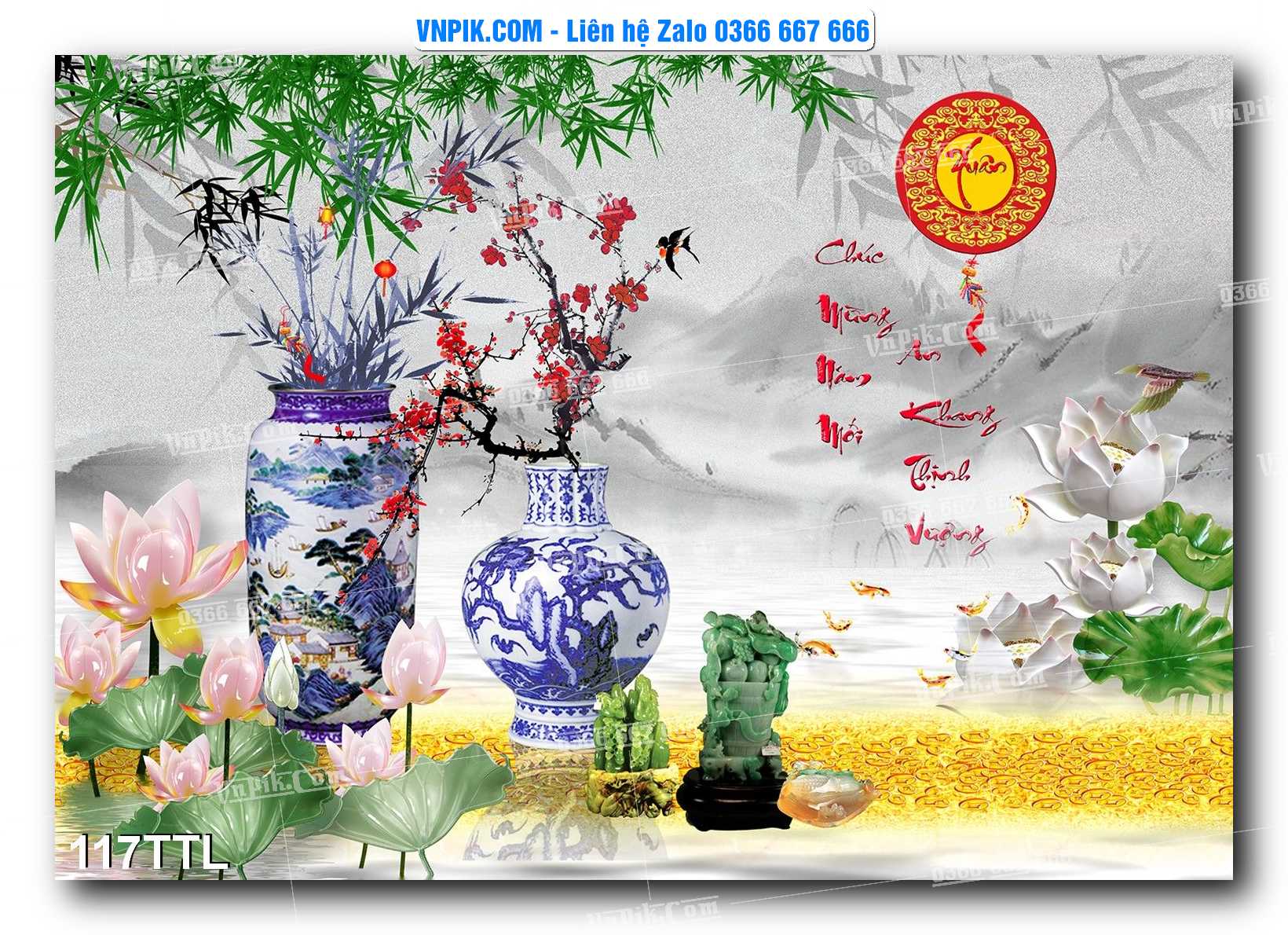 File PSD Vector Tranh Tài Lộc Mẫu Số 117TTL