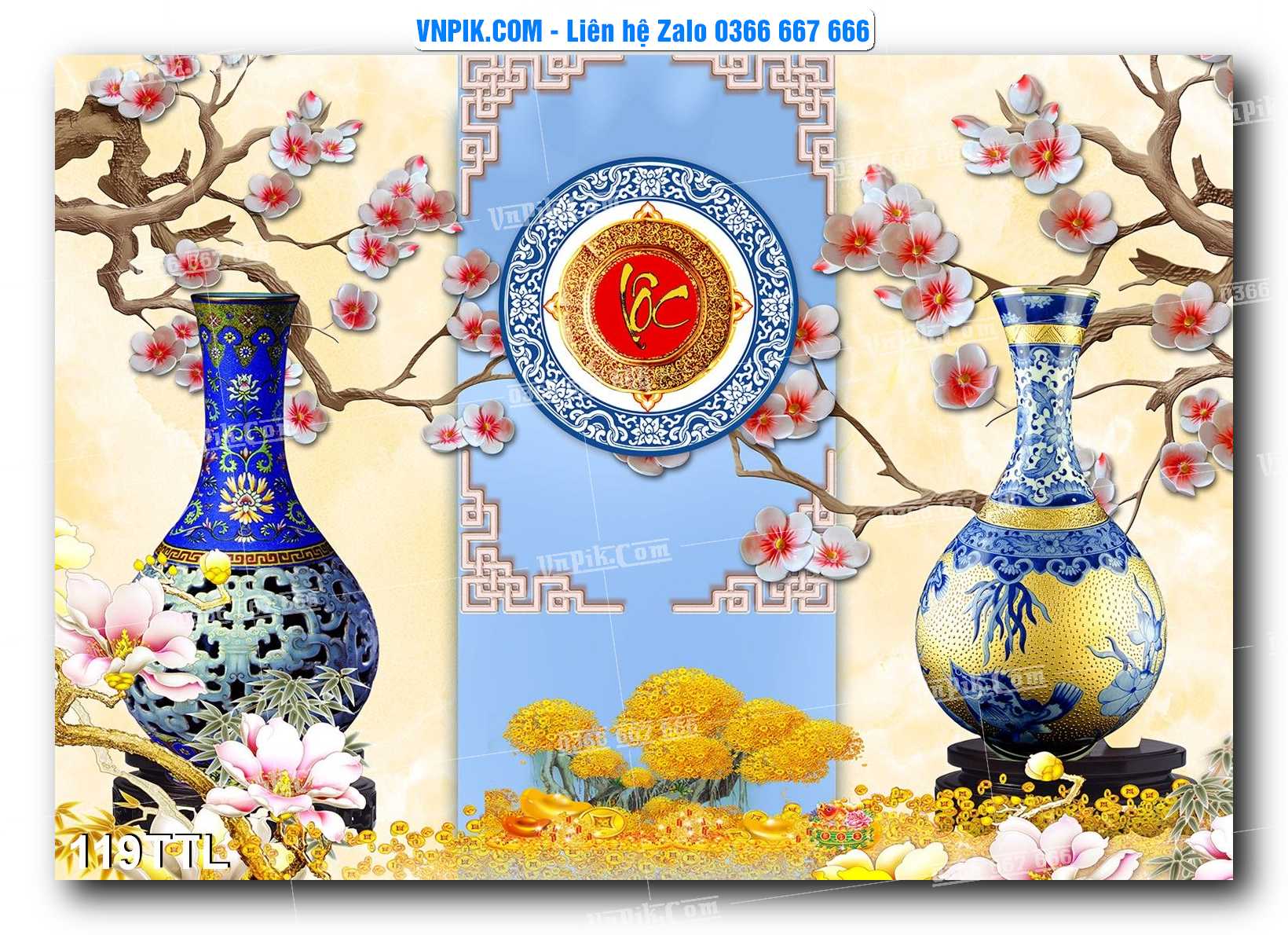 File PSD Vector Tranh Tài Lộc Mẫu Số 119TTL