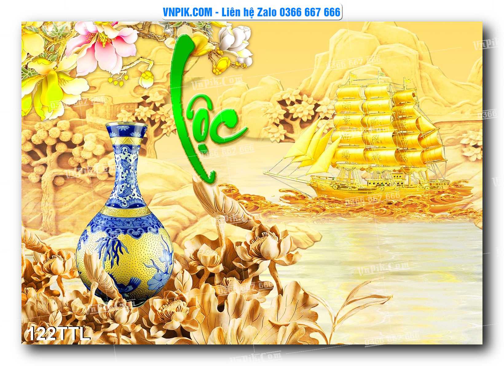 File PSD Vector Tranh Tài Lộc Mẫu Số 122TTL