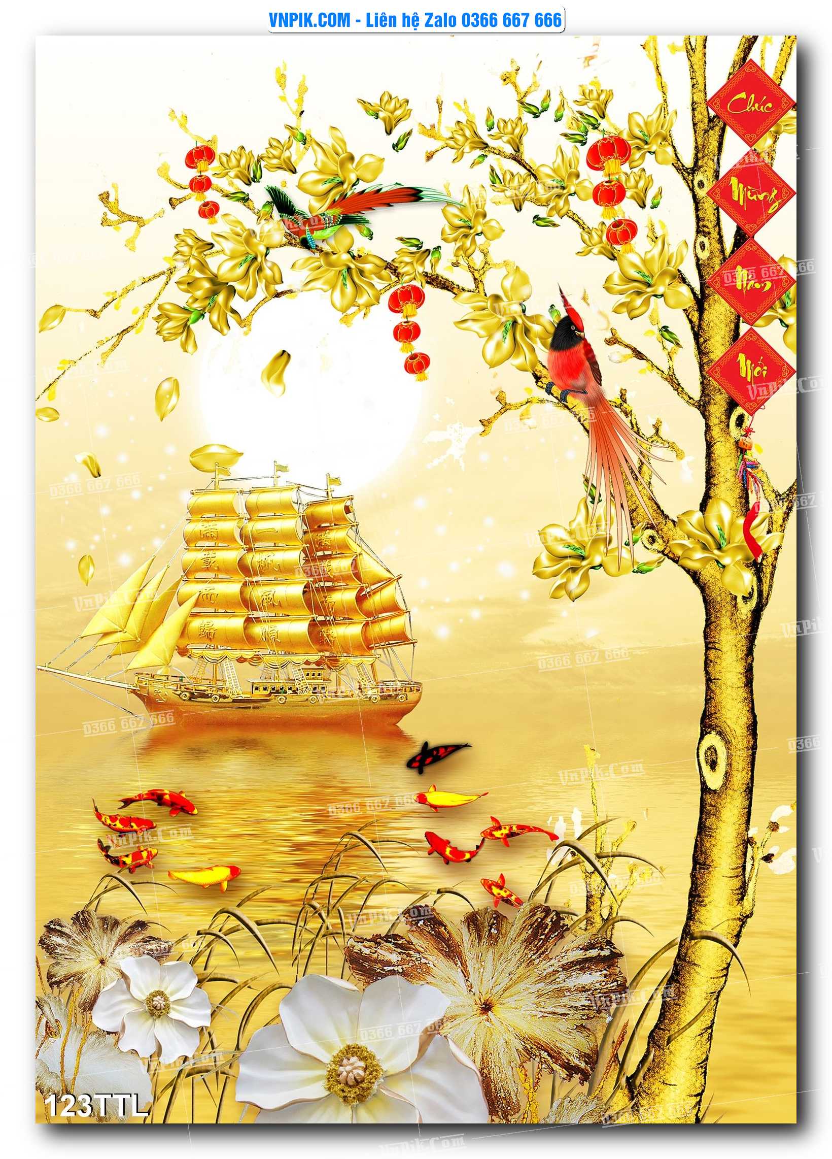 File PSD Vector Tranh Tài Lộc Mẫu Số 123TTL