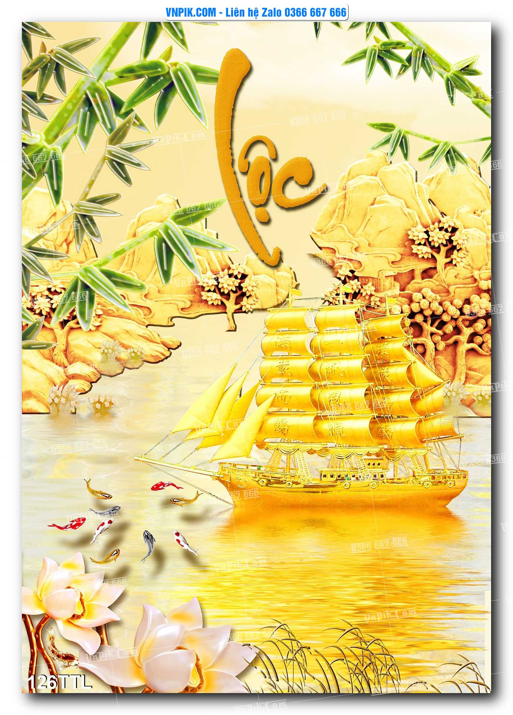File PSD Vector Tranh Tài Lộc Mẫu Số 126TTL