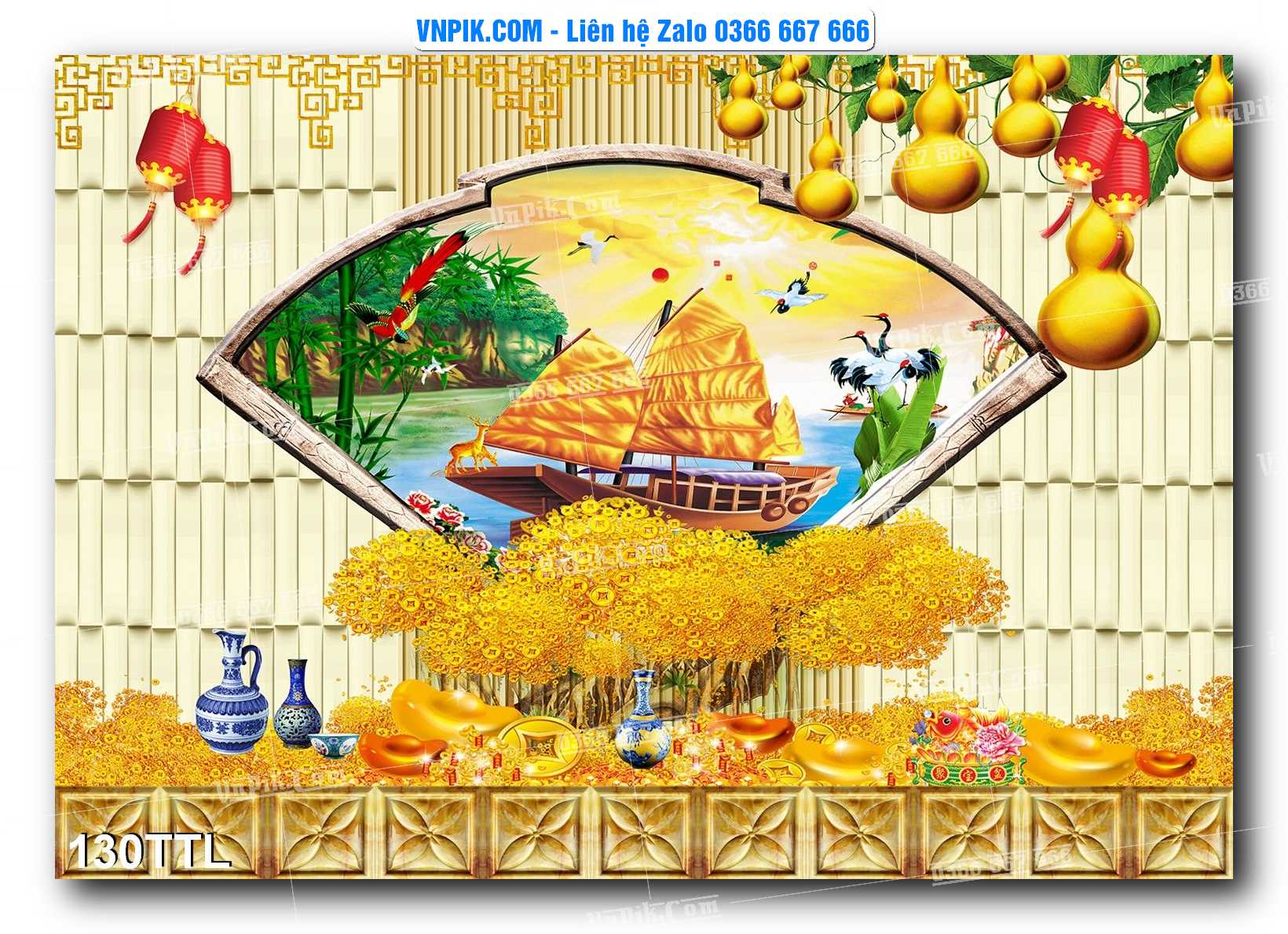 File PSD Vector Tranh Tài Lộc Mẫu Số 130TTL