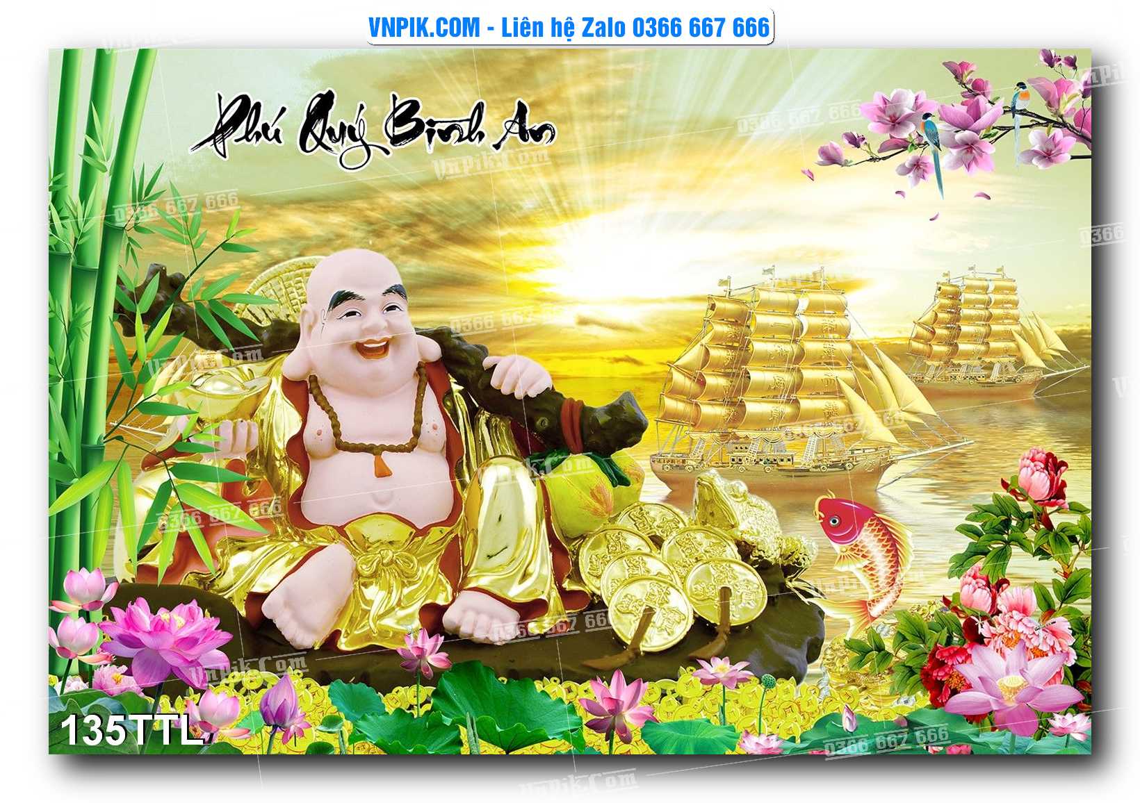File PSD Vector Tranh Tài Lộc Mẫu Số 135TTL
