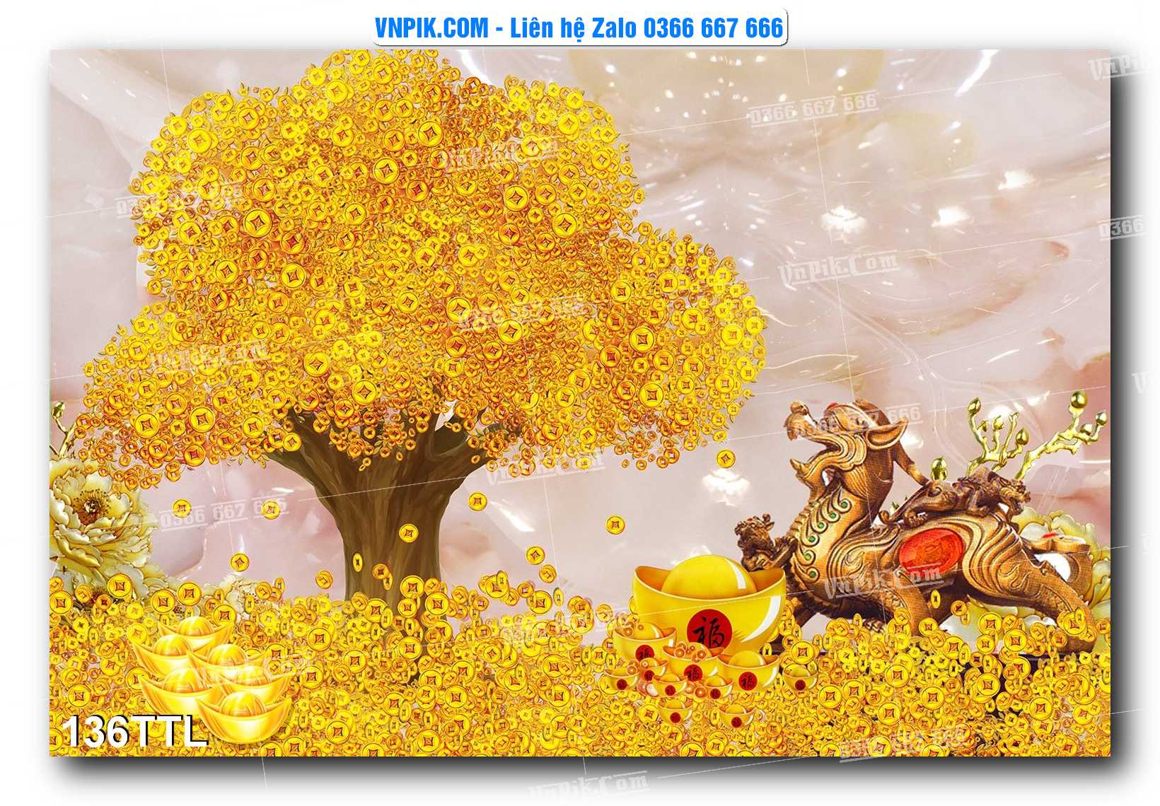 File PSD Vector Tranh Tài Lộc Mẫu Số 136TTL