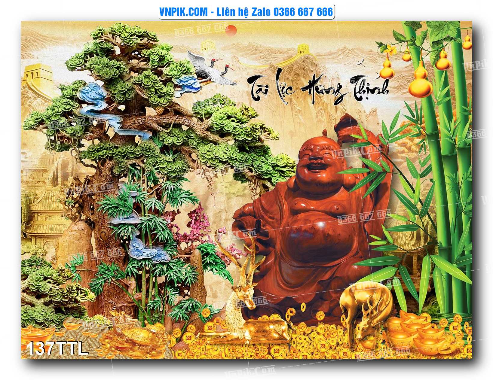 File PSD Vector Tranh Tài Lộc Mẫu Số 137TTL