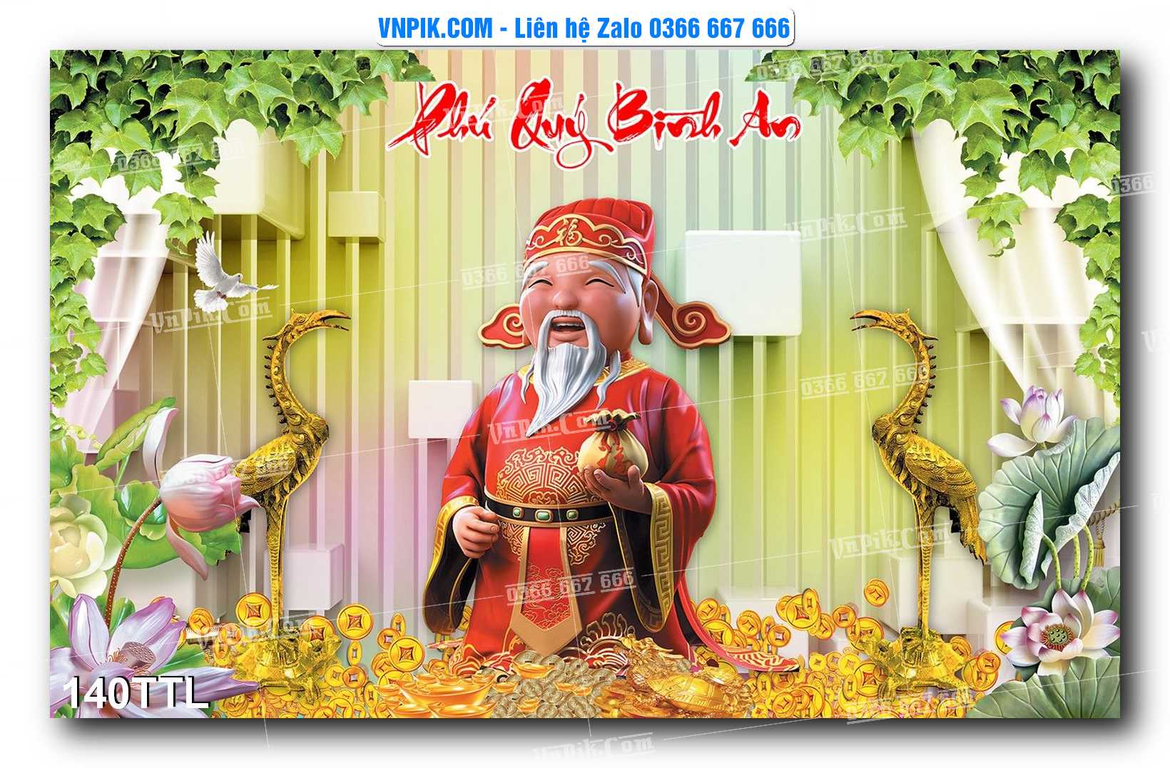 File PSD Vector Tranh Tài Lộc Mẫu Số 140TTL