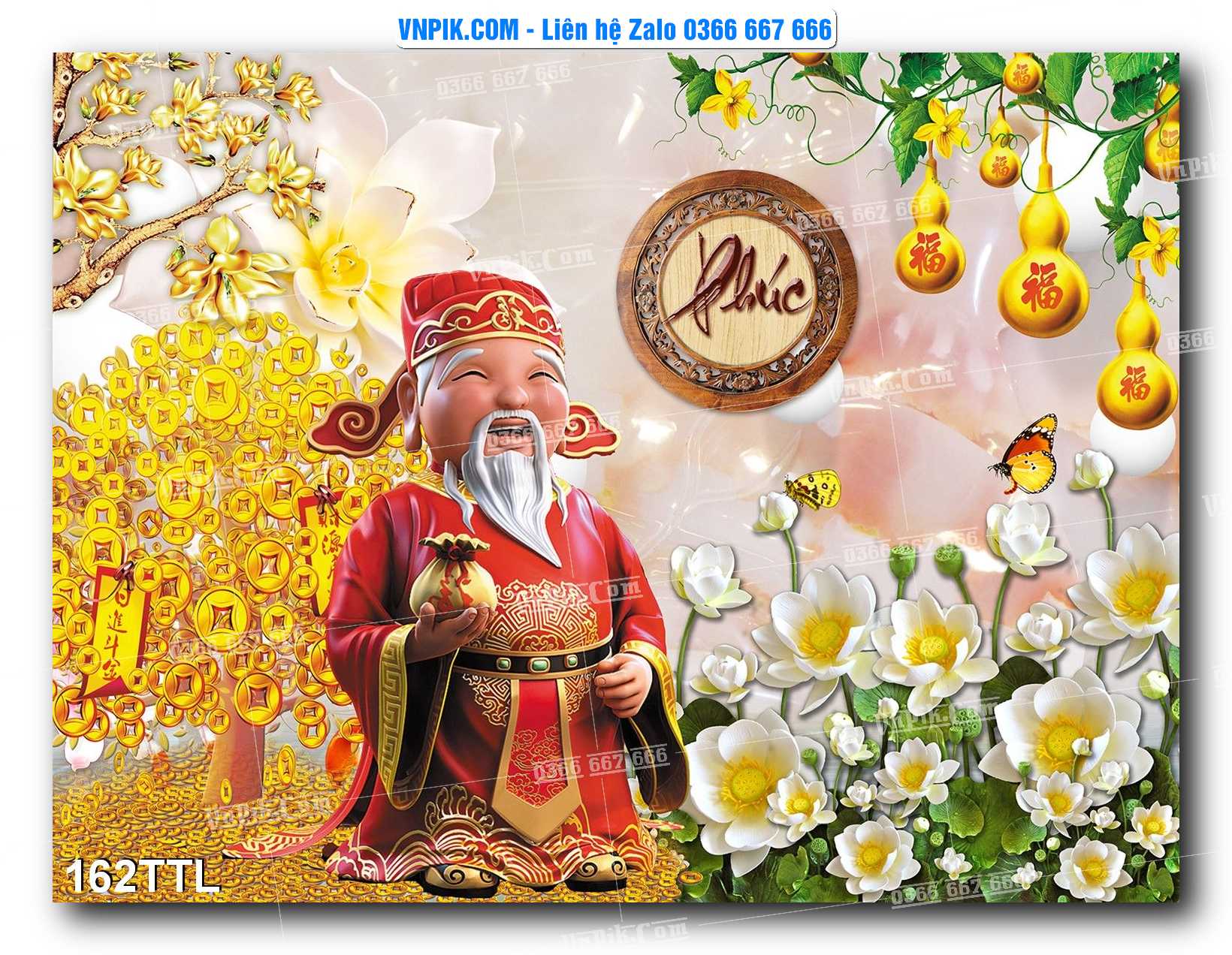 File PSD Vector Tranh Tài Lộc Mẫu Số 162TTL