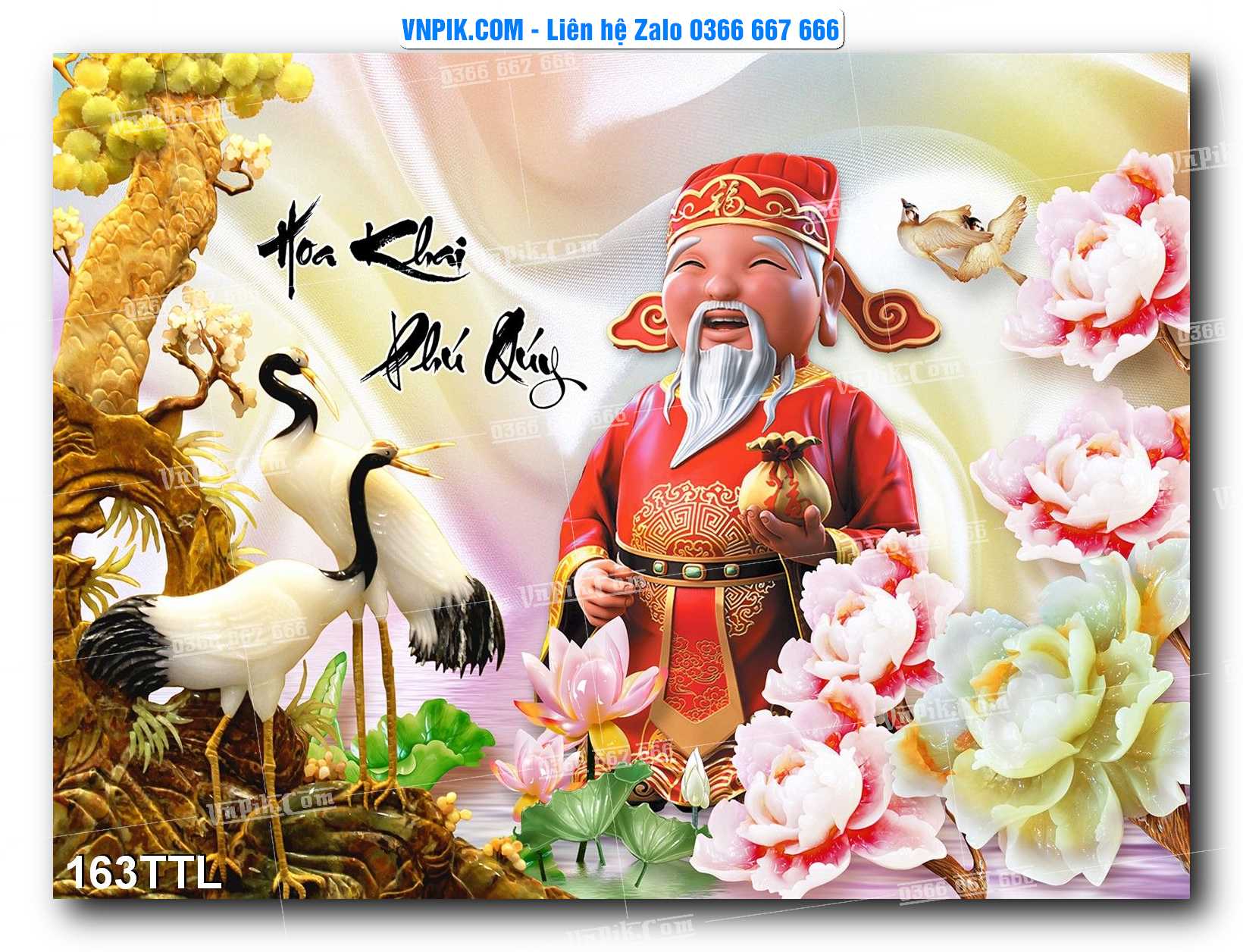 File PSD Vector Tranh Tài Lộc Mẫu Số 163TTL