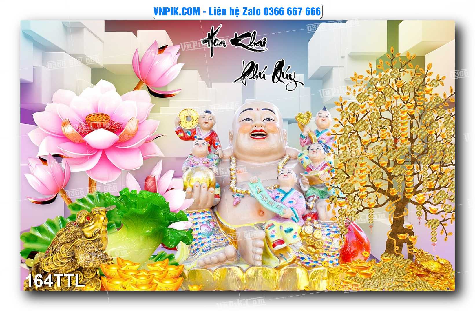 File PSD Vector Tranh Tài Lộc Mẫu Số 164TTL