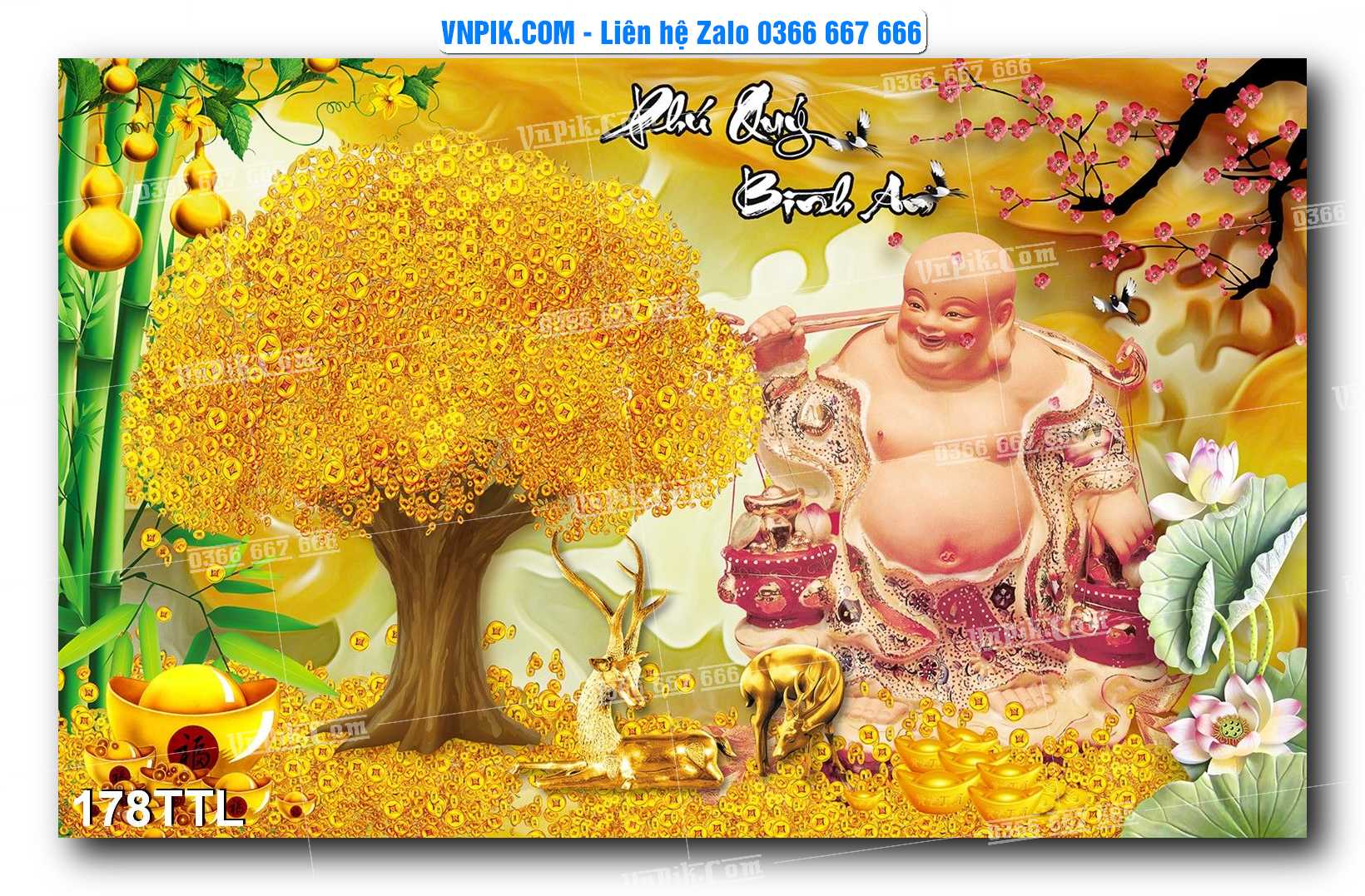 File PSD Vector Tranh Tài Lộc Mẫu Số 178TTL