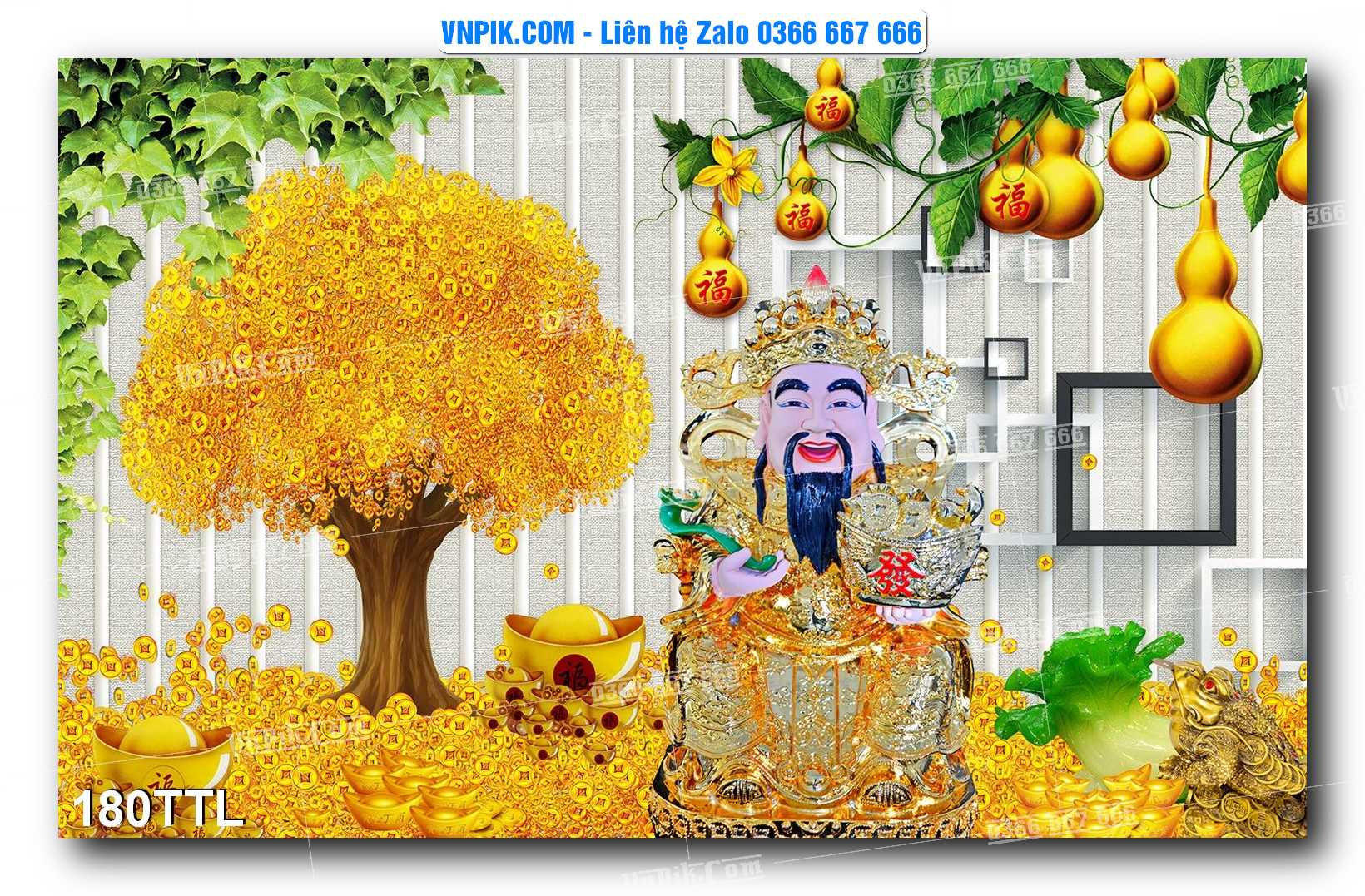 File PSD Vector Tranh Tài Lộc Mẫu Số 180TTL