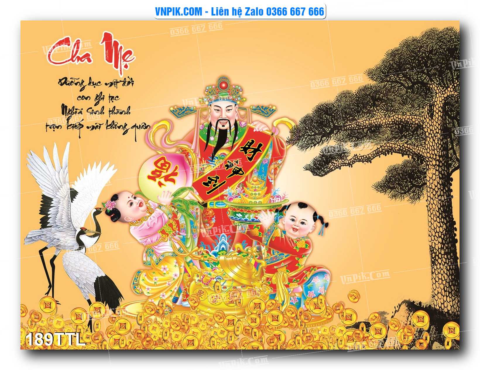 File PSD Vector Tranh Tài Lộc Mẫu Số 189TTL