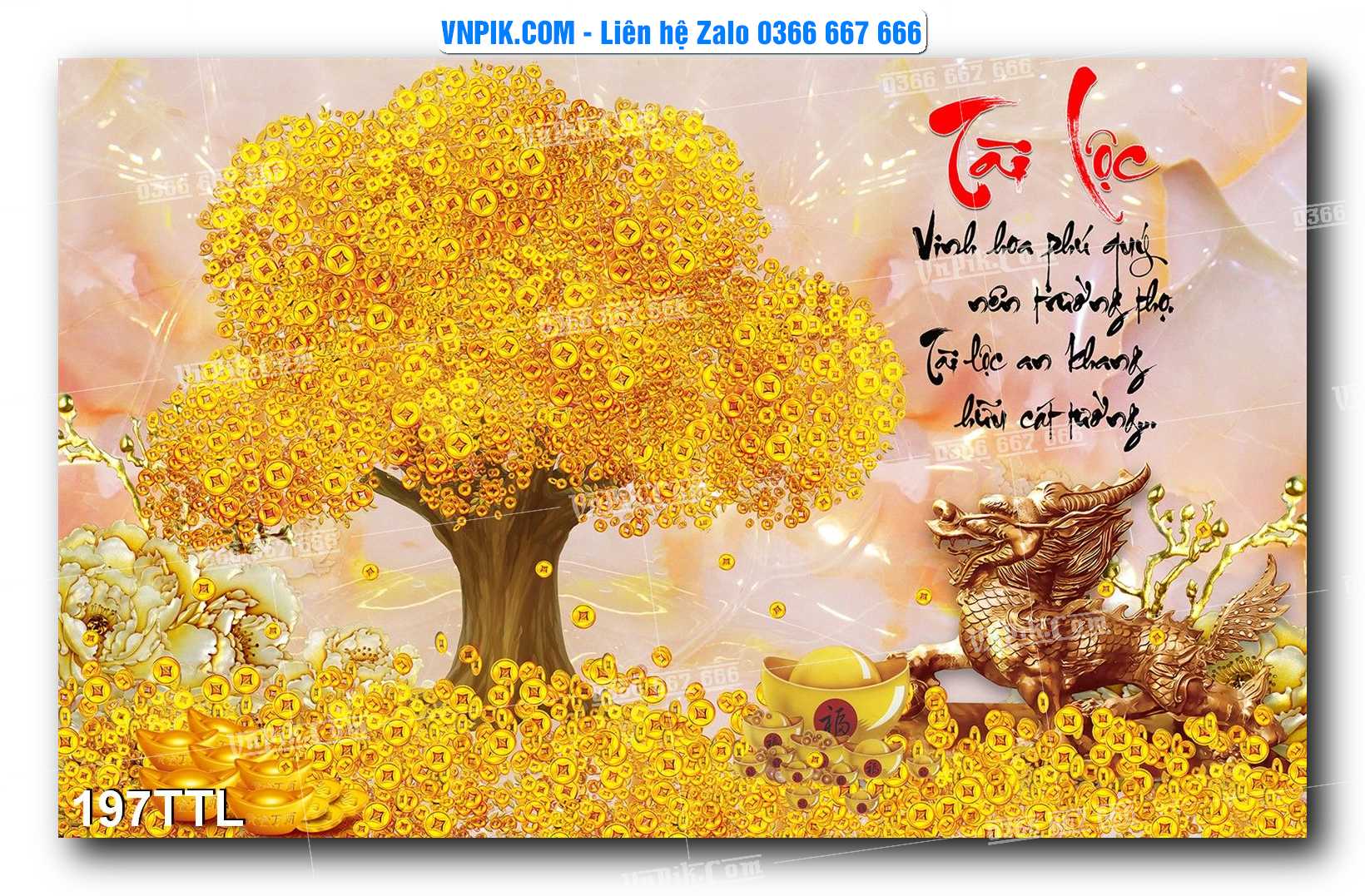 File PSD Vector Tranh Tài Lộc Mẫu Số 197TTL