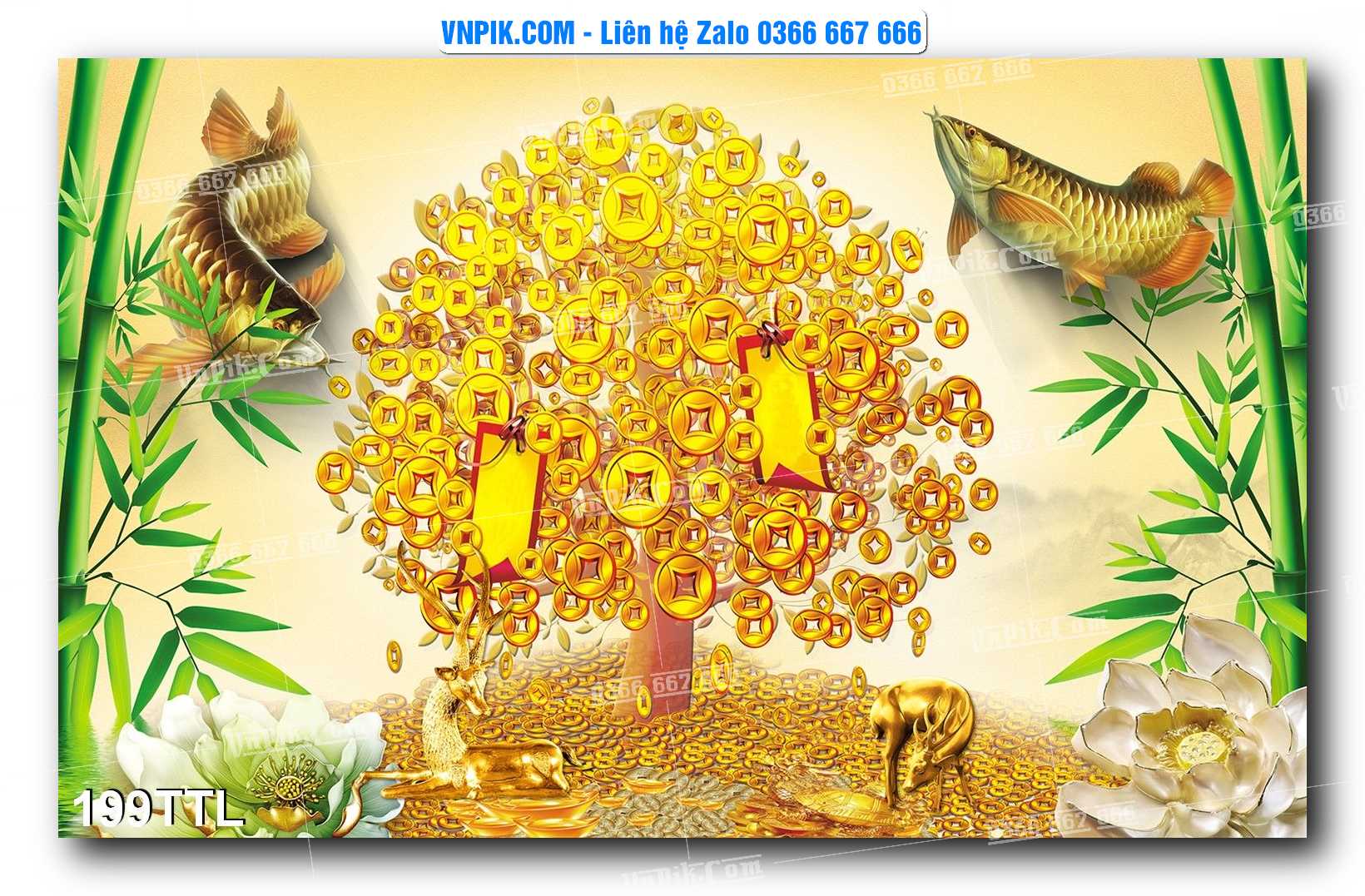 File PSD Vector Tranh Tài Lộc Mẫu Số 199TTL