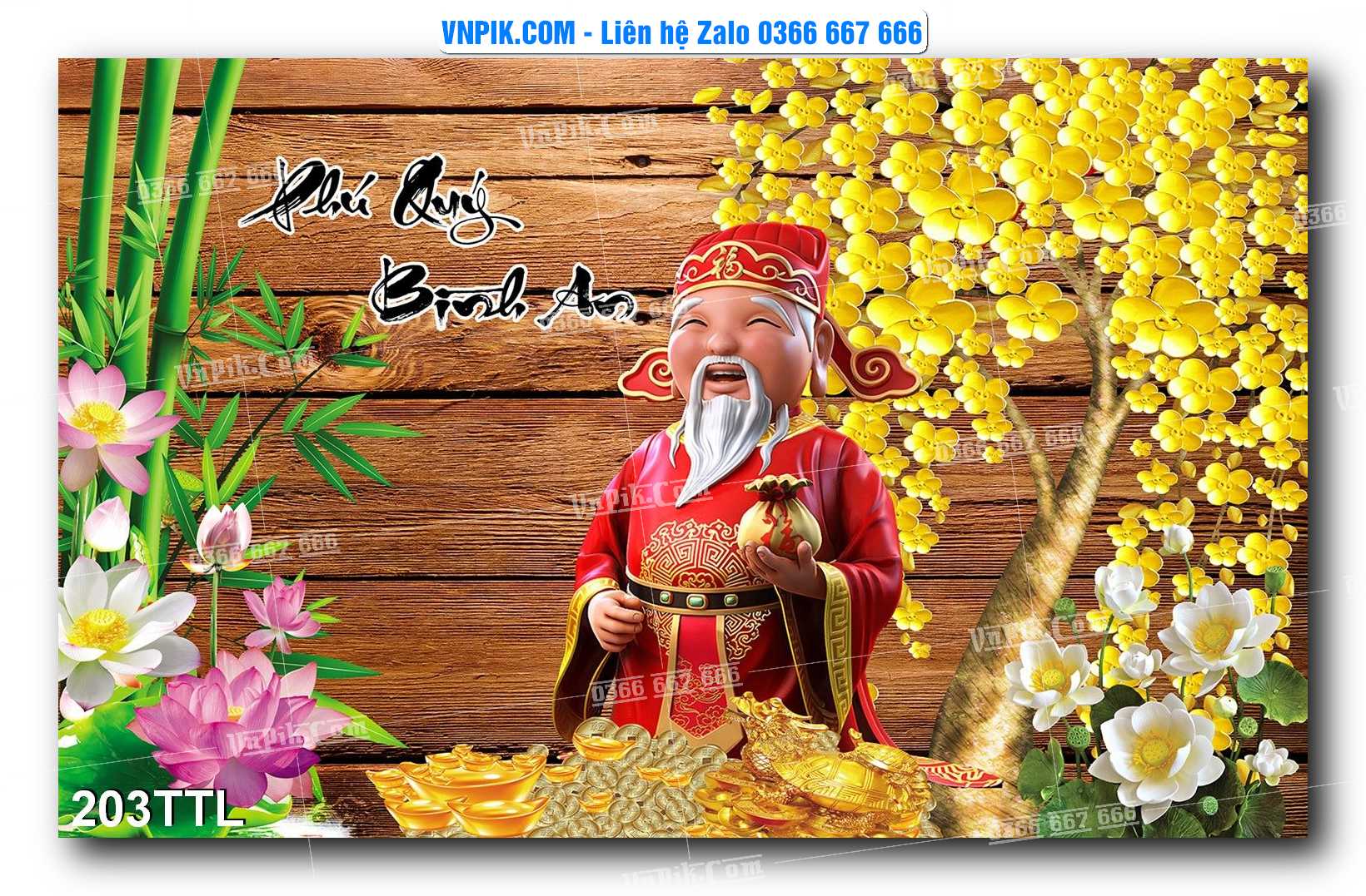 File PSD Vector Tranh Tài Lộc Mẫu Số 203TTL
