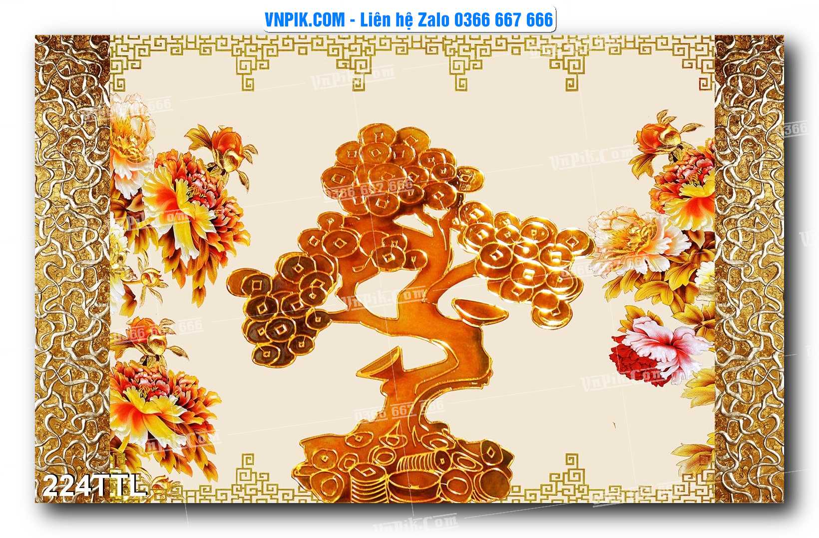 File PSD Vector Tranh Tài Lộc Mẫu Số 224TTL