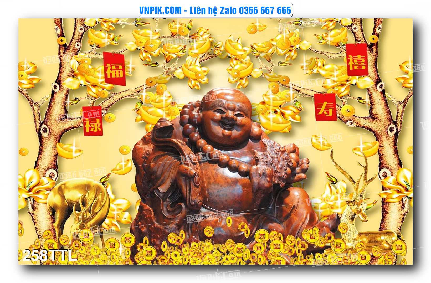 File PSD Vector Tranh Tài Lộc Mẫu Số 258TTL