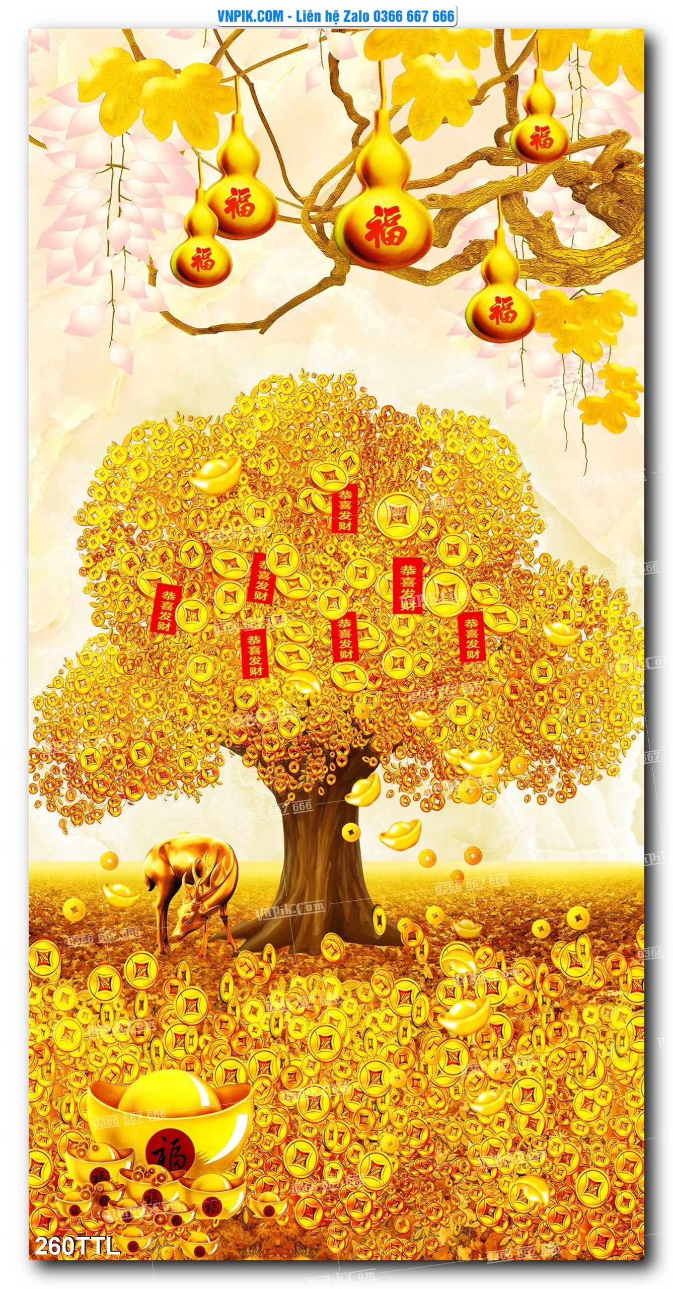 File PSD Vector Tranh Tài Lộc Mẫu Số 260TTL
