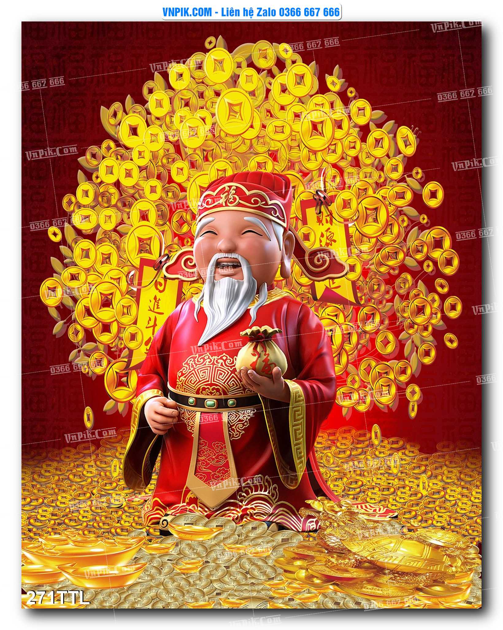 File PSD Vector Tranh Tài Lộc Mẫu Số 271TTL