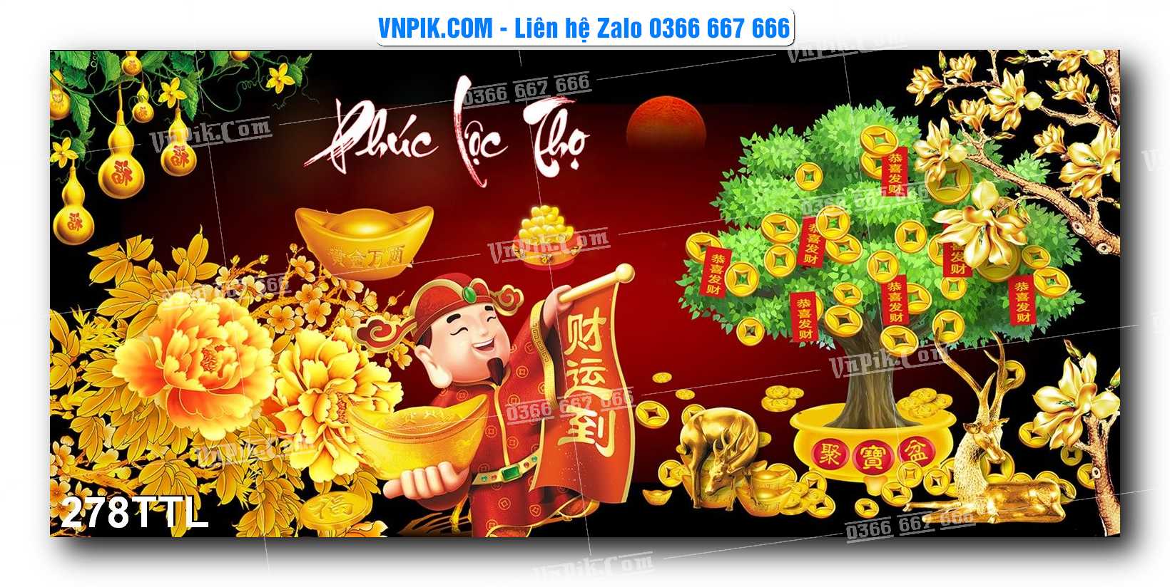 File PSD Vector Tranh Tài Lộc Mẫu Số 278TTL
