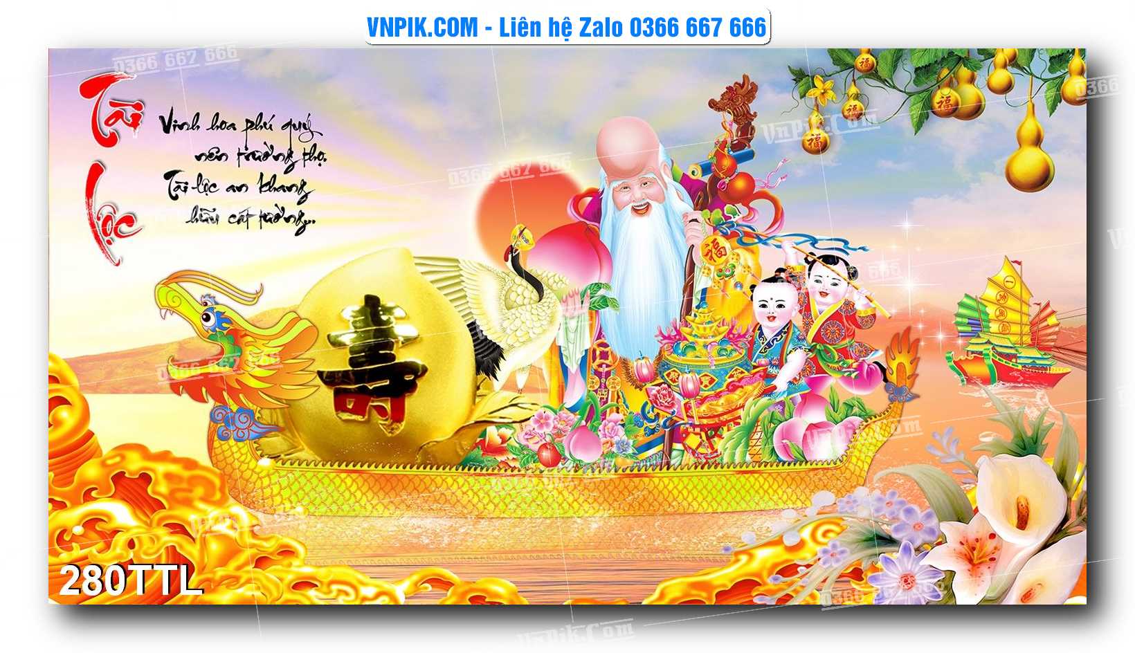 File PSD Vector Tranh Tài Lộc Mẫu Số 280TTL