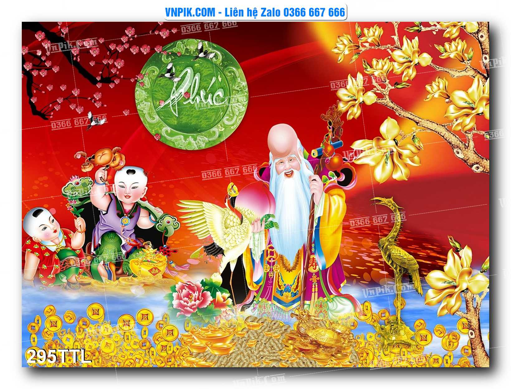 File PSD Vector Tranh Tài Lộc Mẫu Số 295TTL