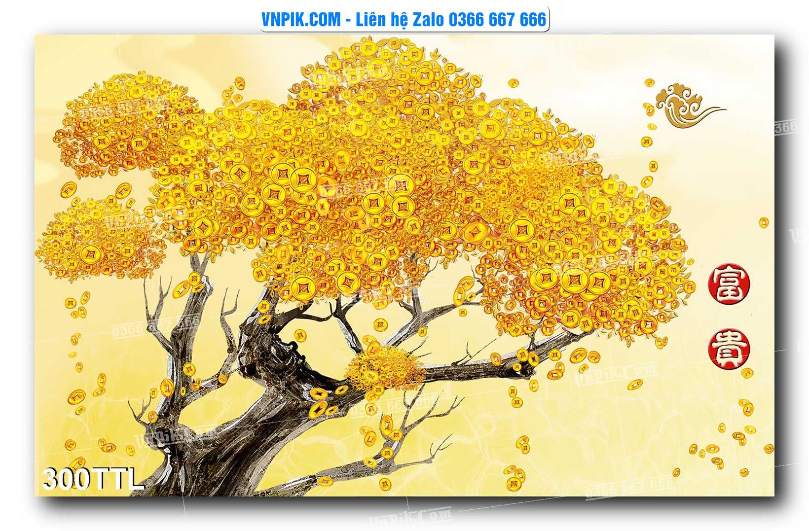 File PSD Vector Tranh Tài Lộc Mẫu Số 300TTL