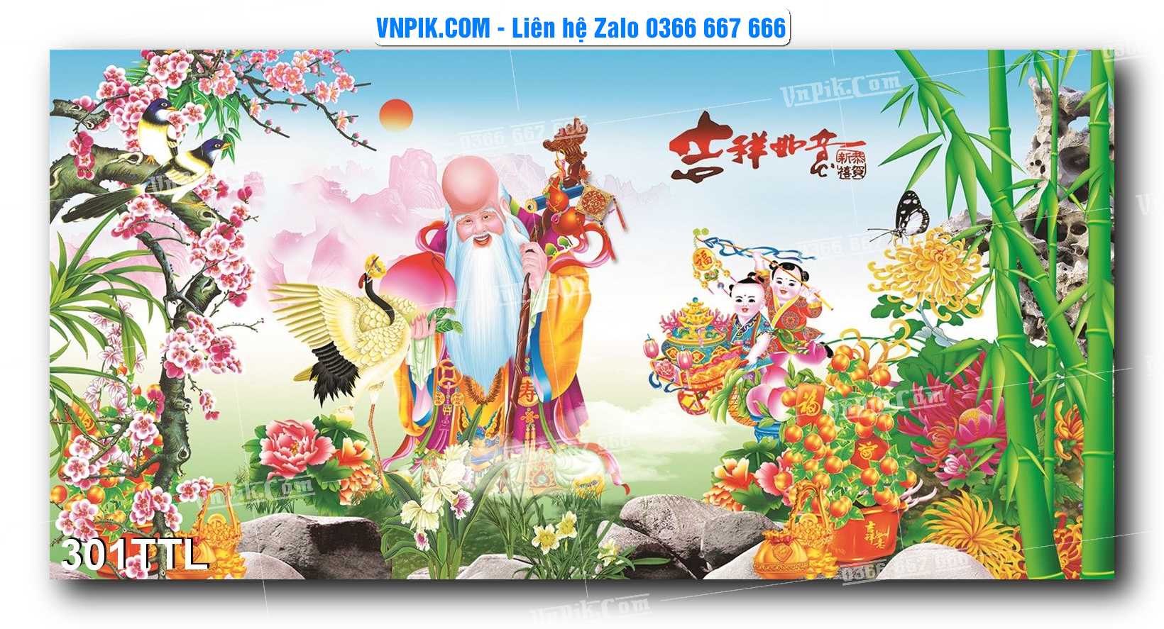 File PSD Vector Tranh Tài Lộc Mẫu Số 301TTL