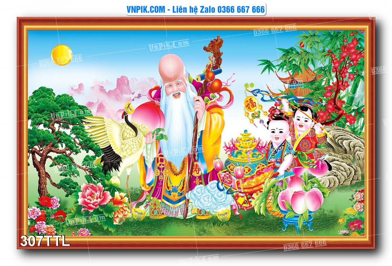 File PSD Vector Tranh Tài Lộc Mẫu Số 307TTL