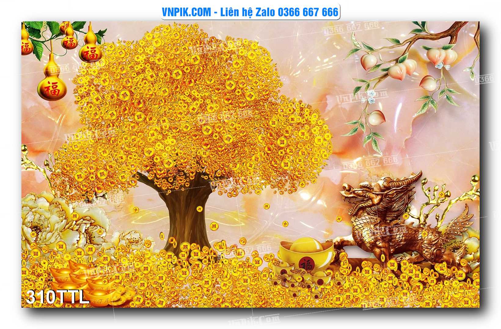 File PSD Vector Tranh Tài Lộc Mẫu Số 310TTL