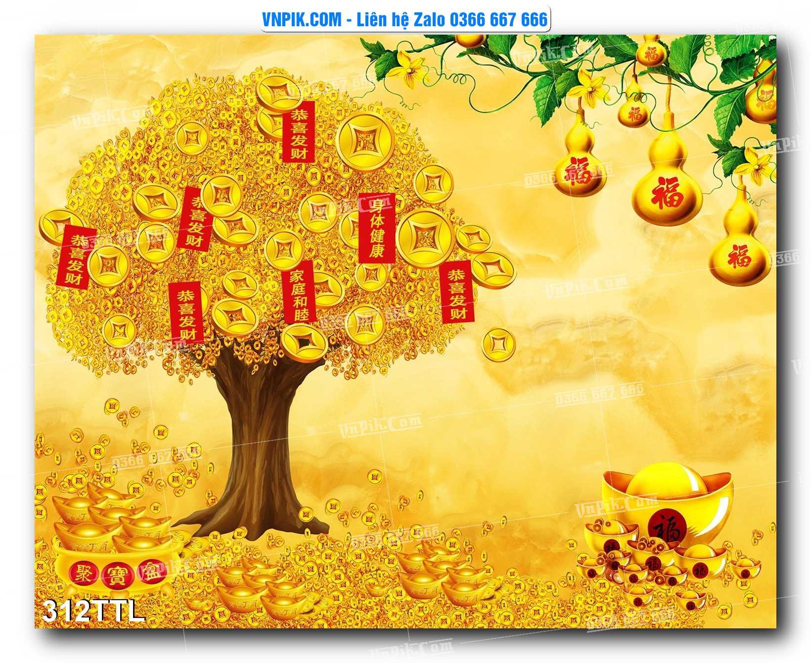 File PSD Vector Tranh Tài Lộc Mẫu Số 312TTL
