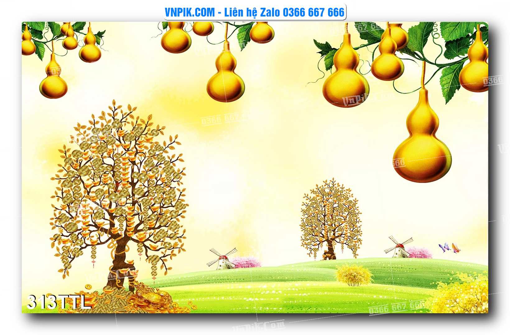 File PSD Vector Tranh Tài Lộc Mẫu Số 313TTL