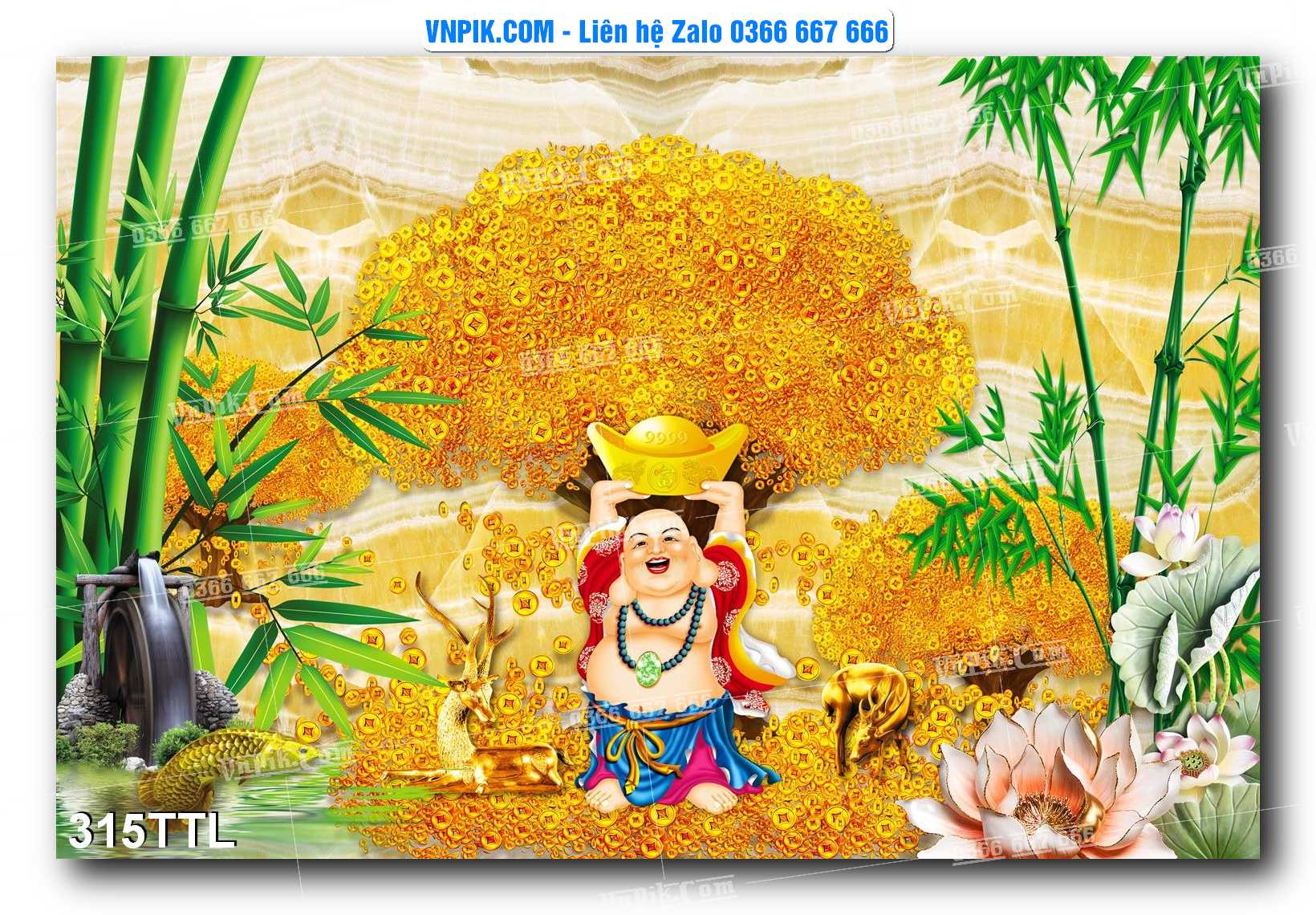 File PSD Vector Tranh Tài Lộc Mẫu Số 315TTL
