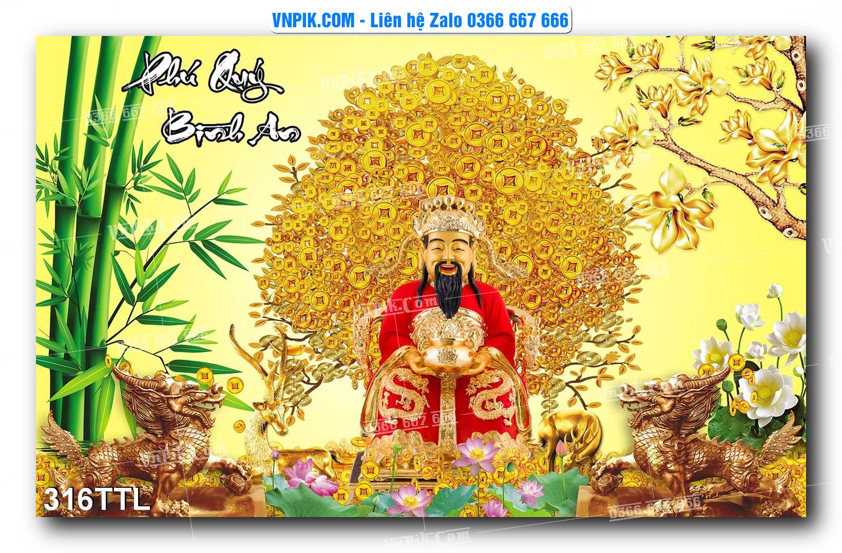 File PSD Vector Tranh Tài Lộc Mẫu Số 316TTL