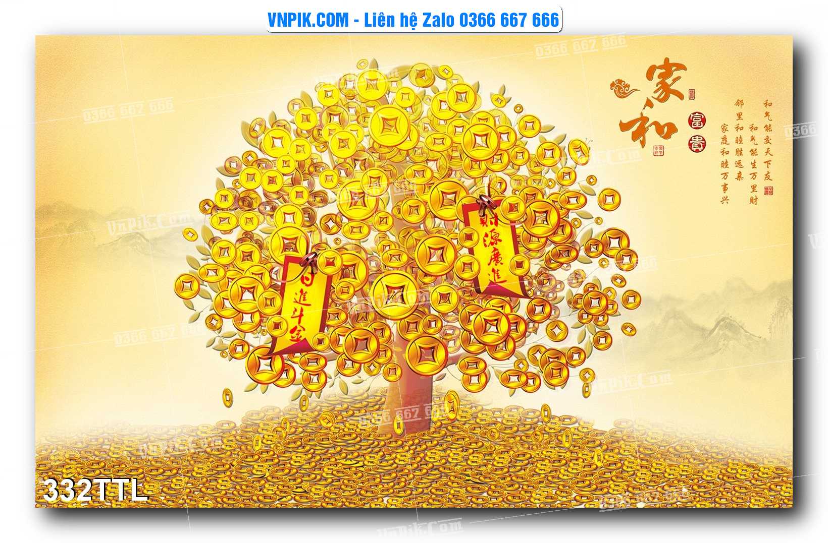 File PSD Vector Tranh Tài Lộc Mẫu Số 332TTL