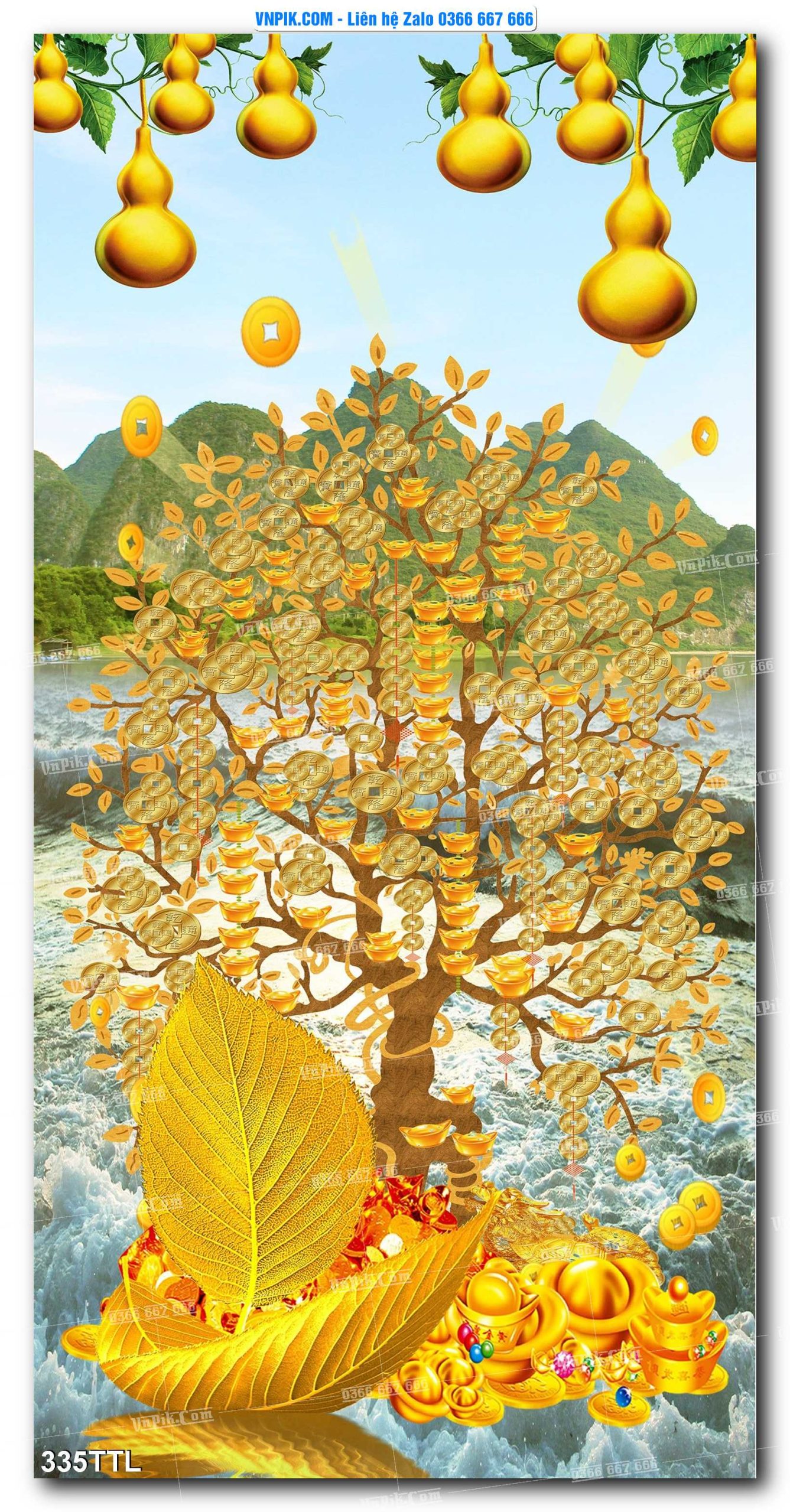 File PSD Vector Tranh Tài Lộc Mẫu Số 335TTL