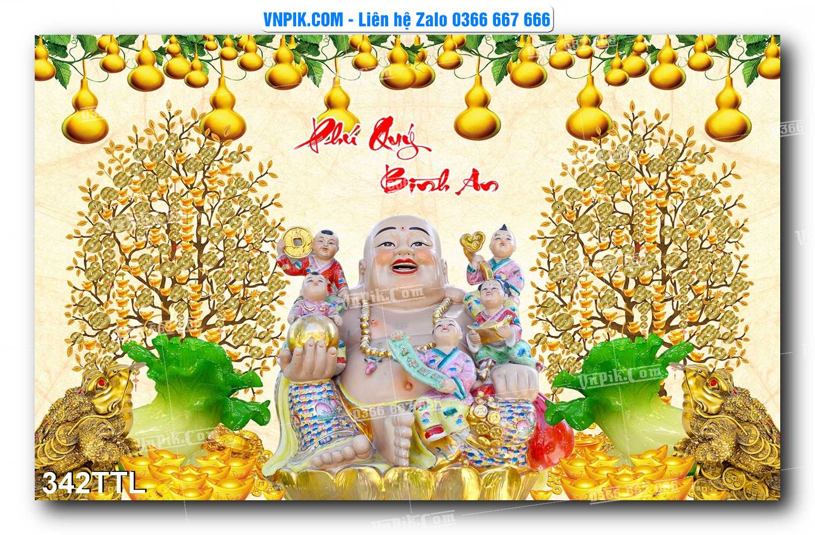 File PSD Vector Tranh Tài Lộc Mẫu Số 342TTL