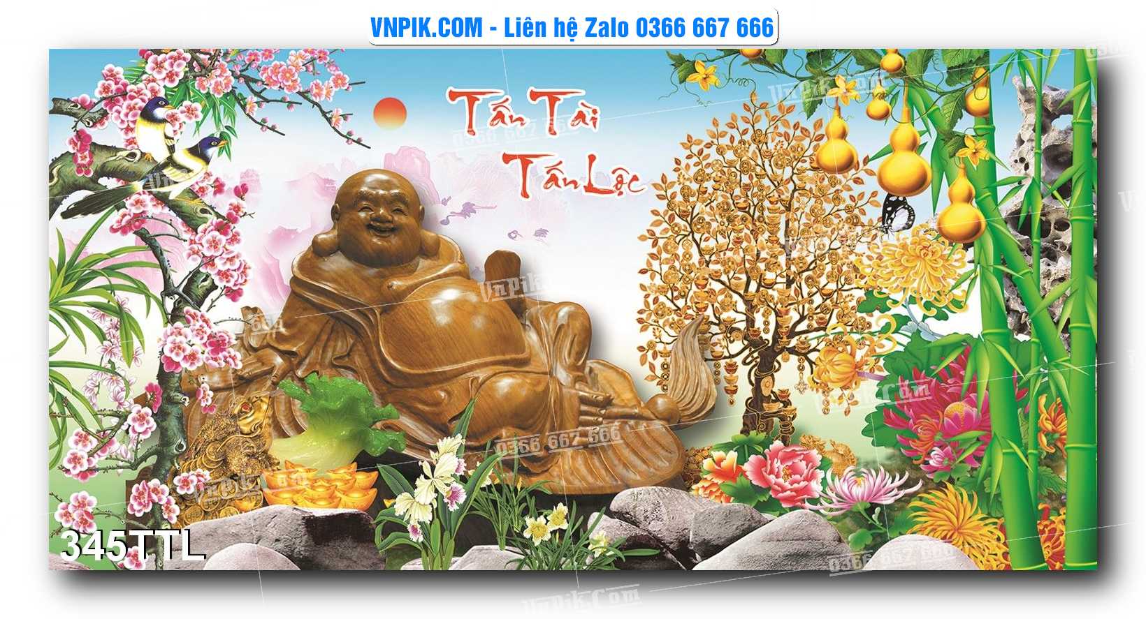File PSD Vector Tranh Tài Lộc Mẫu Số 345TTL