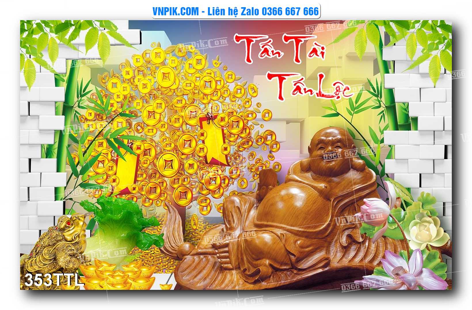 File PSD Vector Tranh Tài Lộc Mẫu Số 353TTL