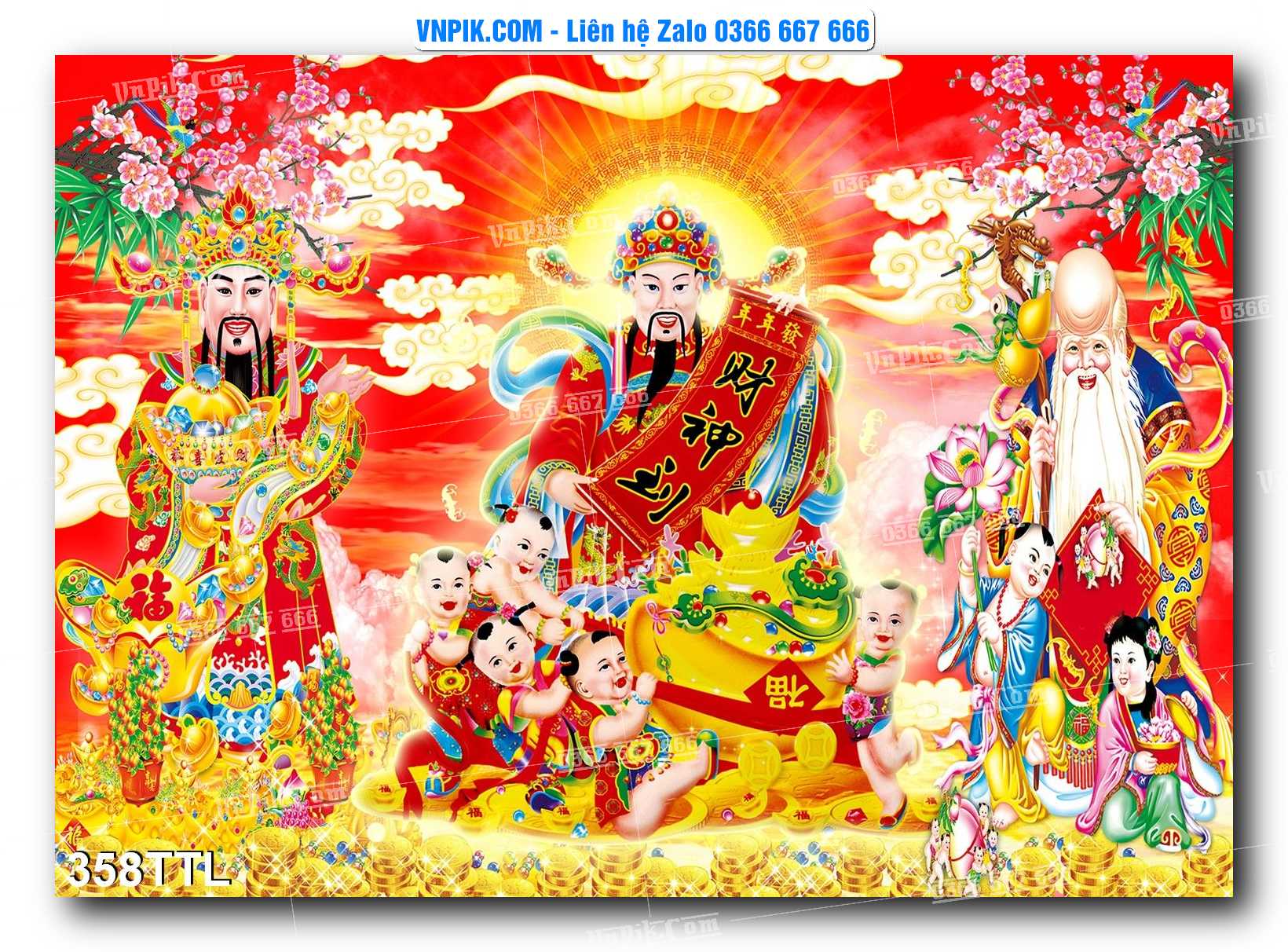 File PSD Vector Tranh Tài Lộc Mẫu Số 358TTL