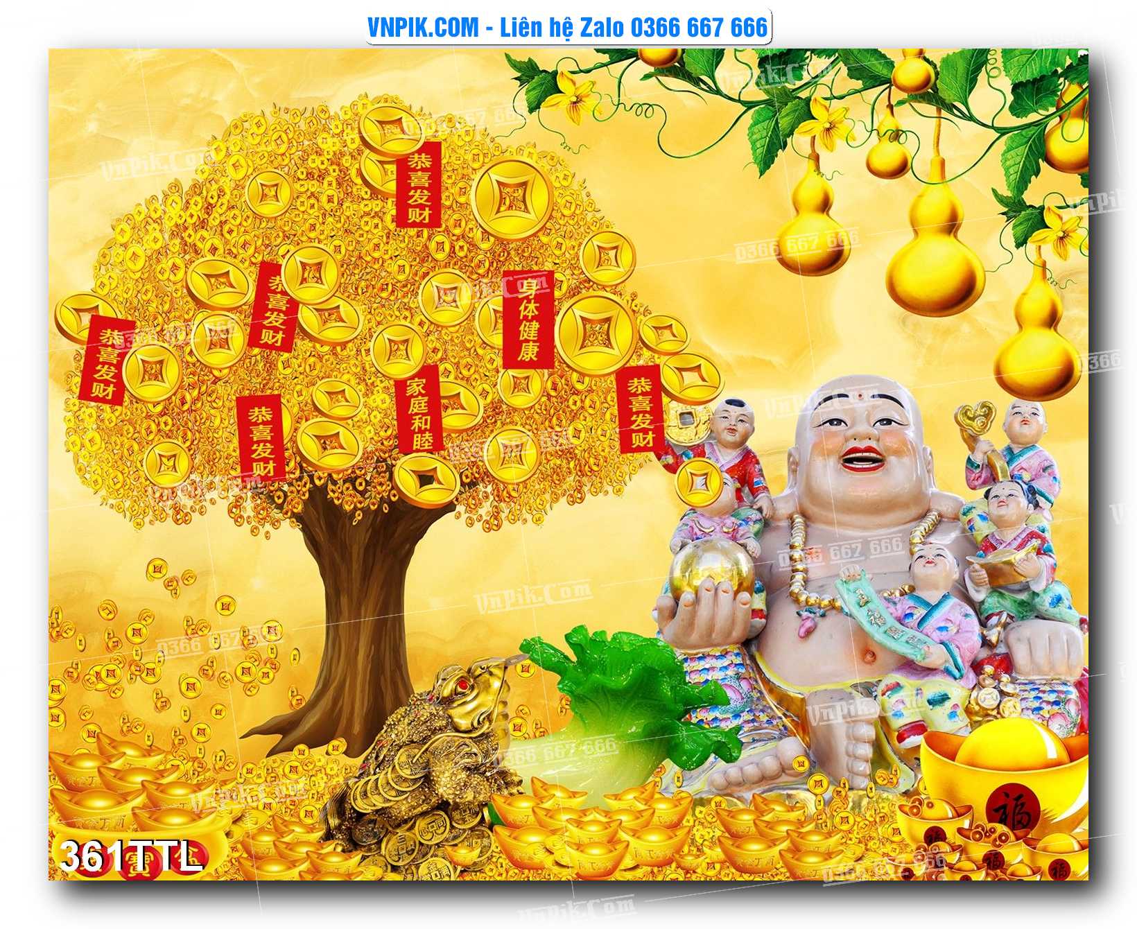 File PSD Vector Tranh Tài Lộc Mẫu Số 361TTL